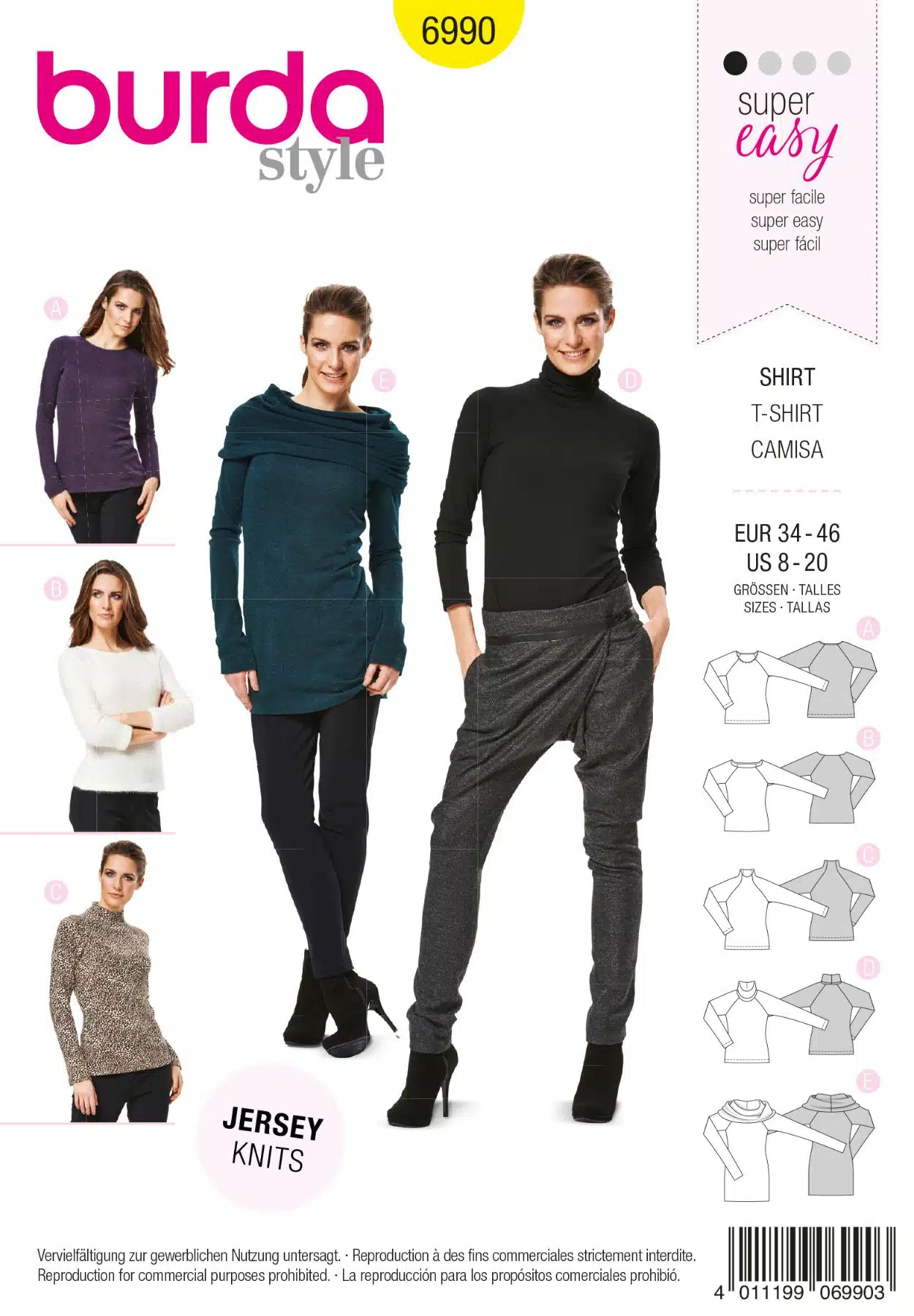 Burda Geel 6990 - Shirt in variaties