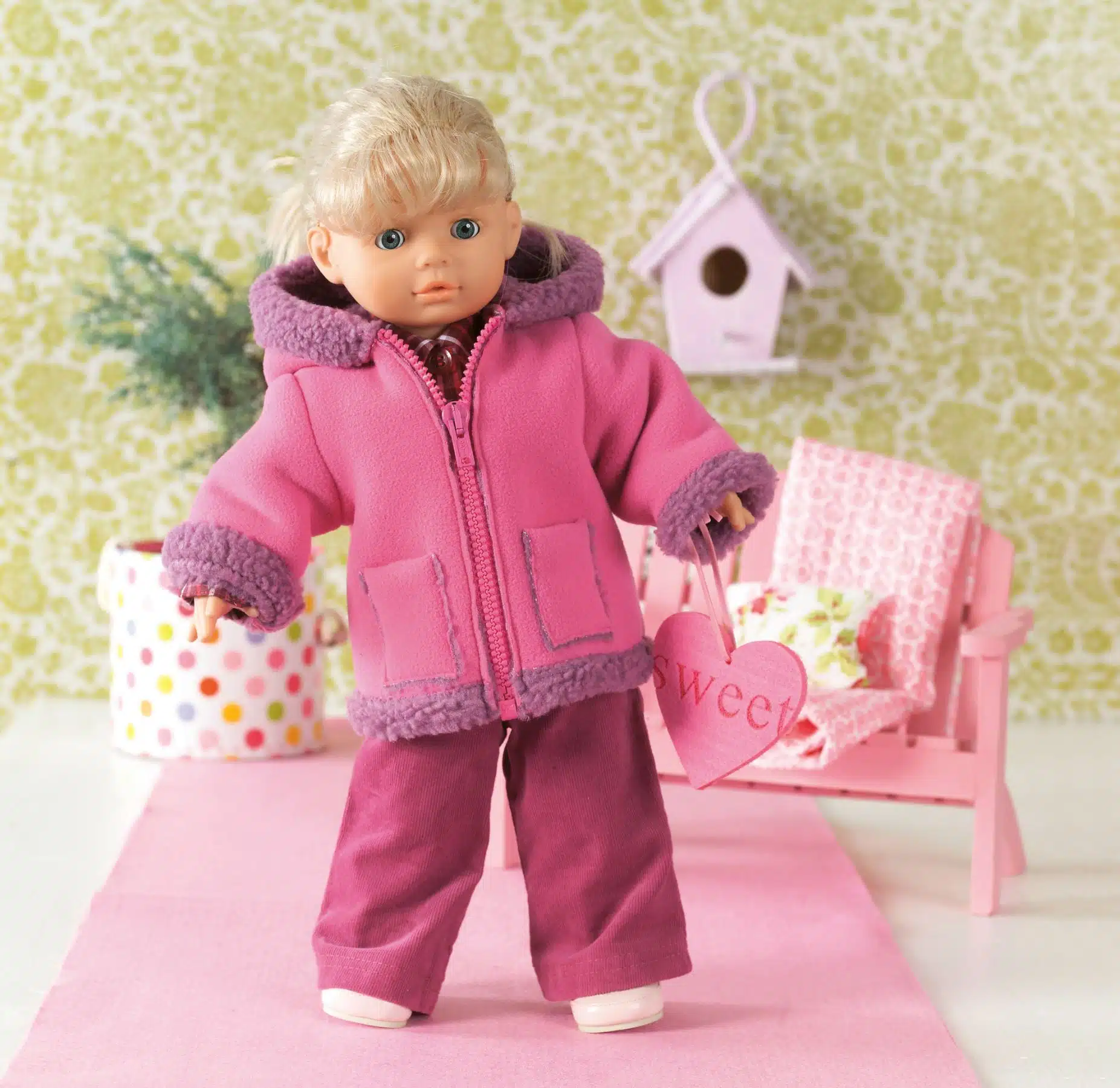 Burda Geel 7753 - Poppenkleertjes in variaties