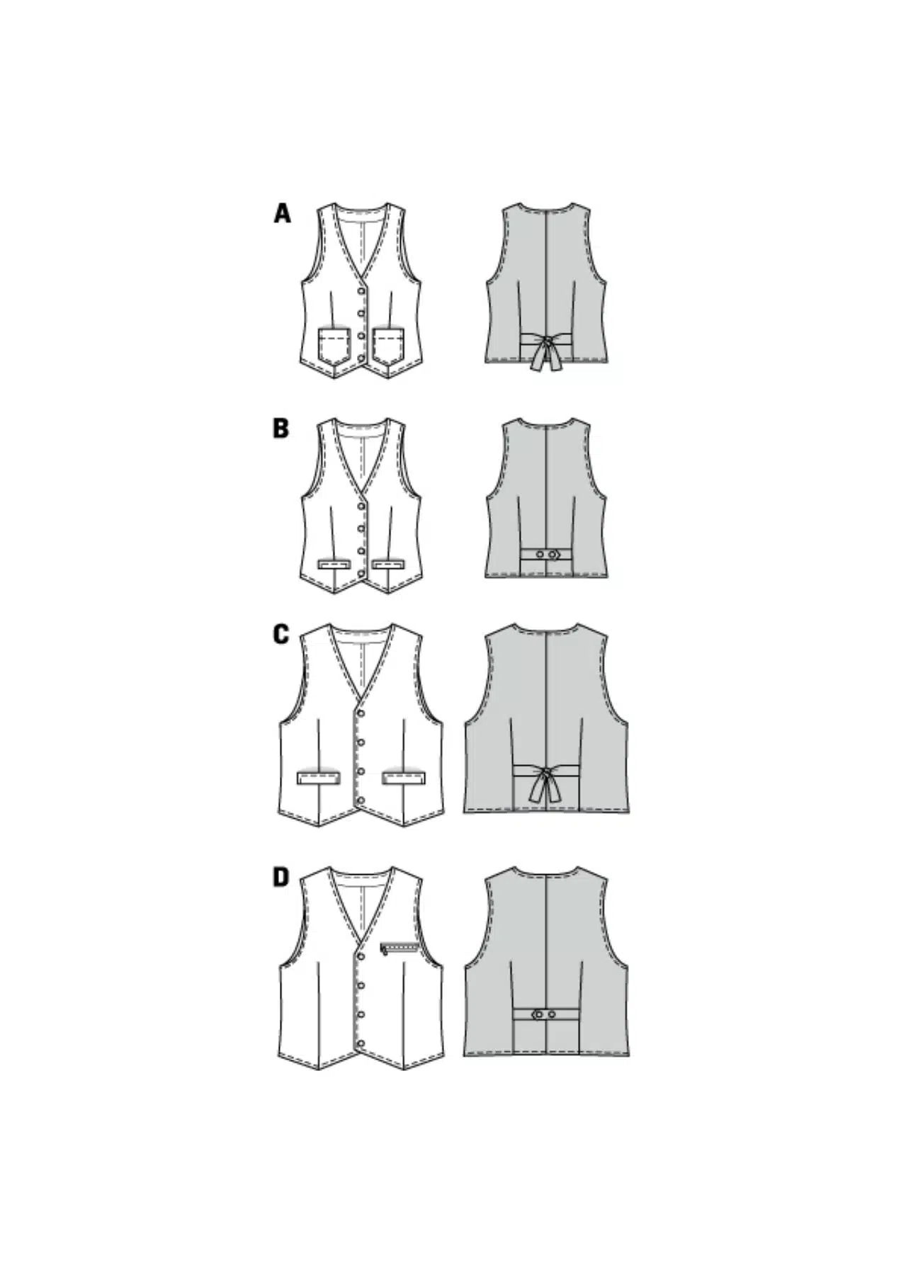 Burda Patroon 7810 - Gilet in variaties