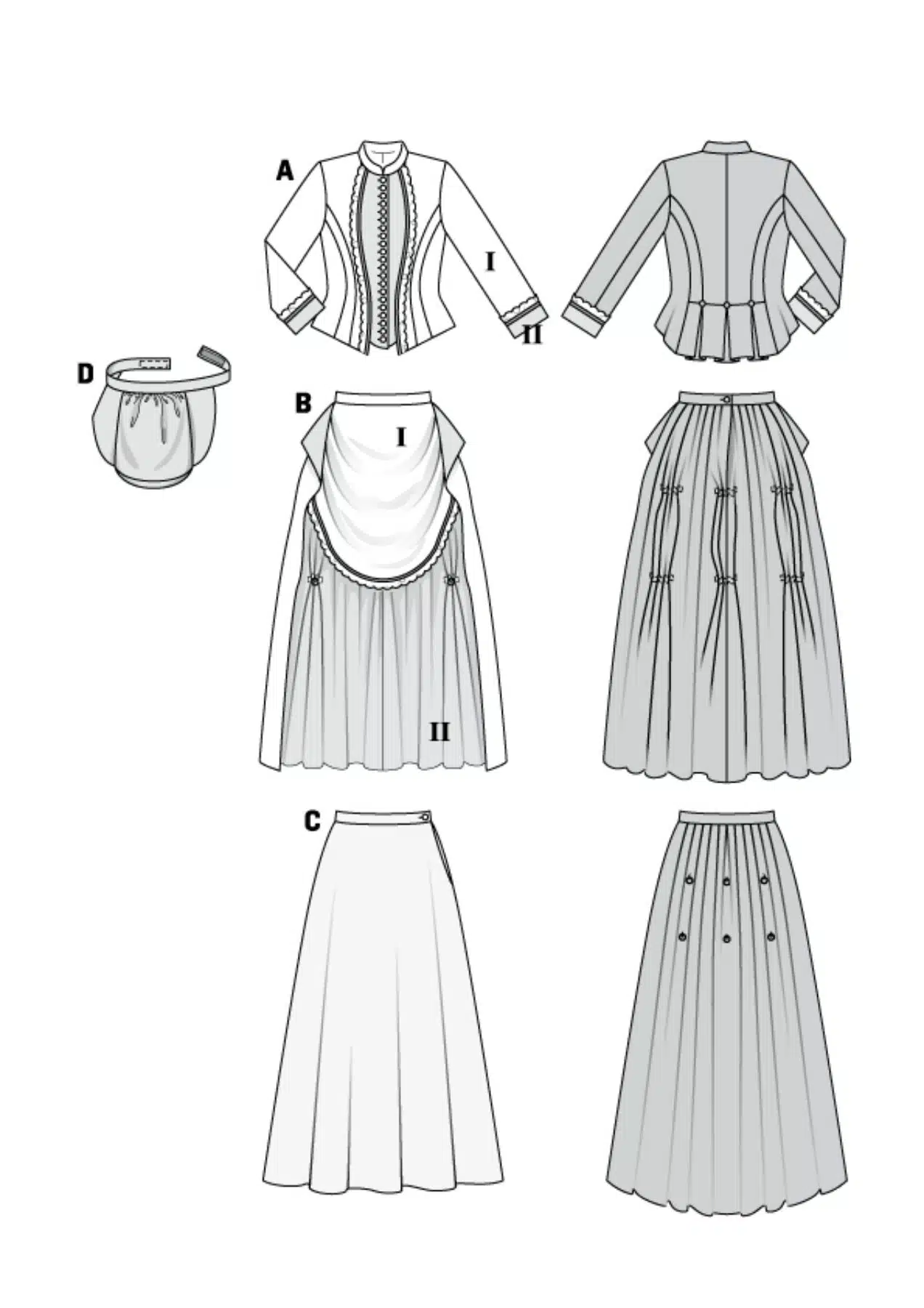 Burda Wit 7880 - Historische jurk uit 1888