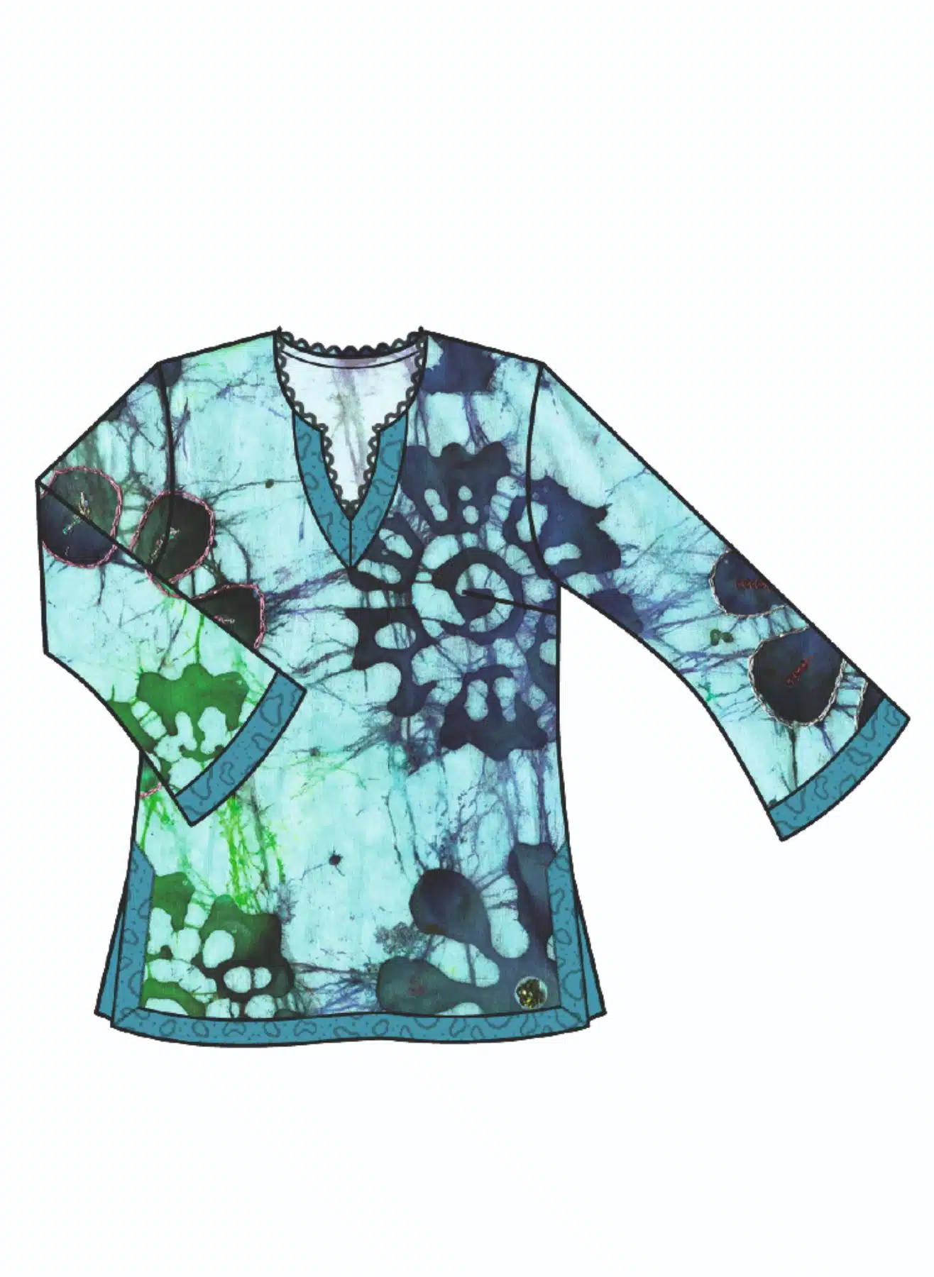 Burda Groen 8100 - Tuniek in variaties