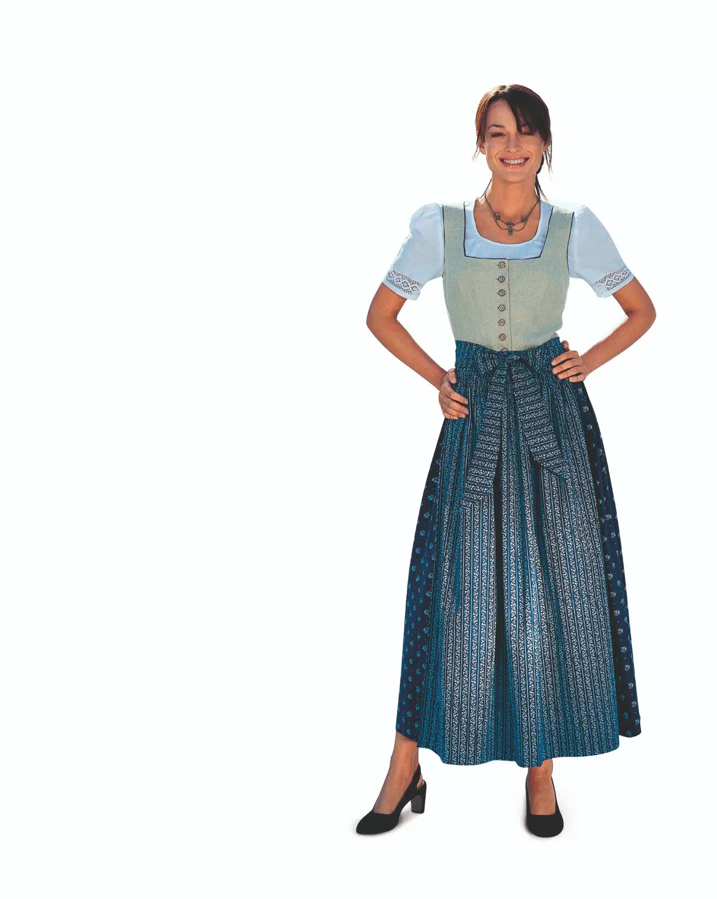Burda Geel 8448 - Folklore jurk