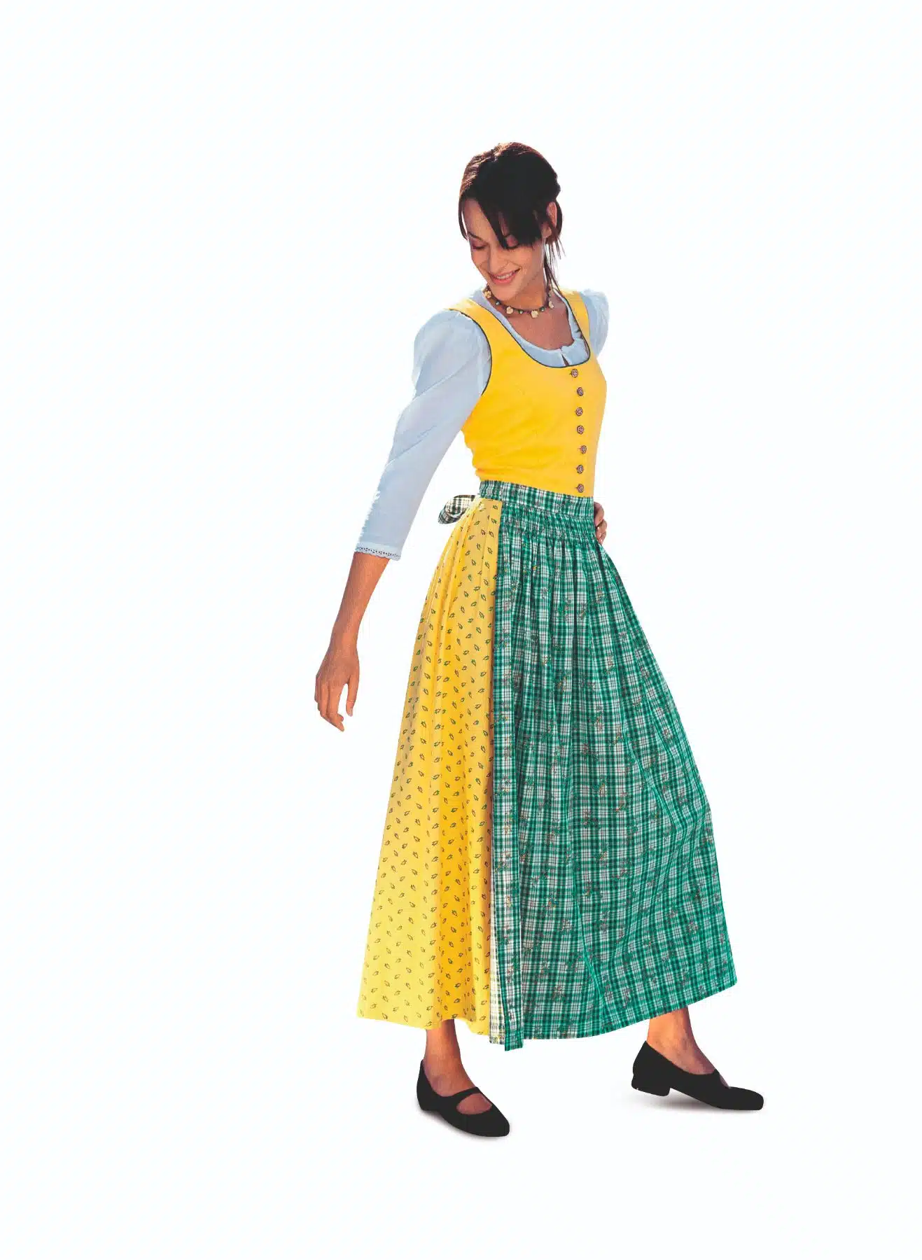 Burda Geel 8448 - Folklore jurk