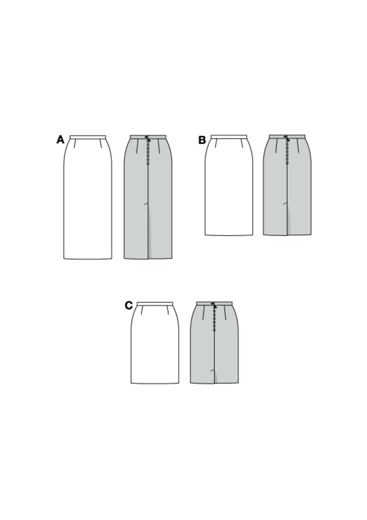 Burda Geel 8765 - Rok in variaties