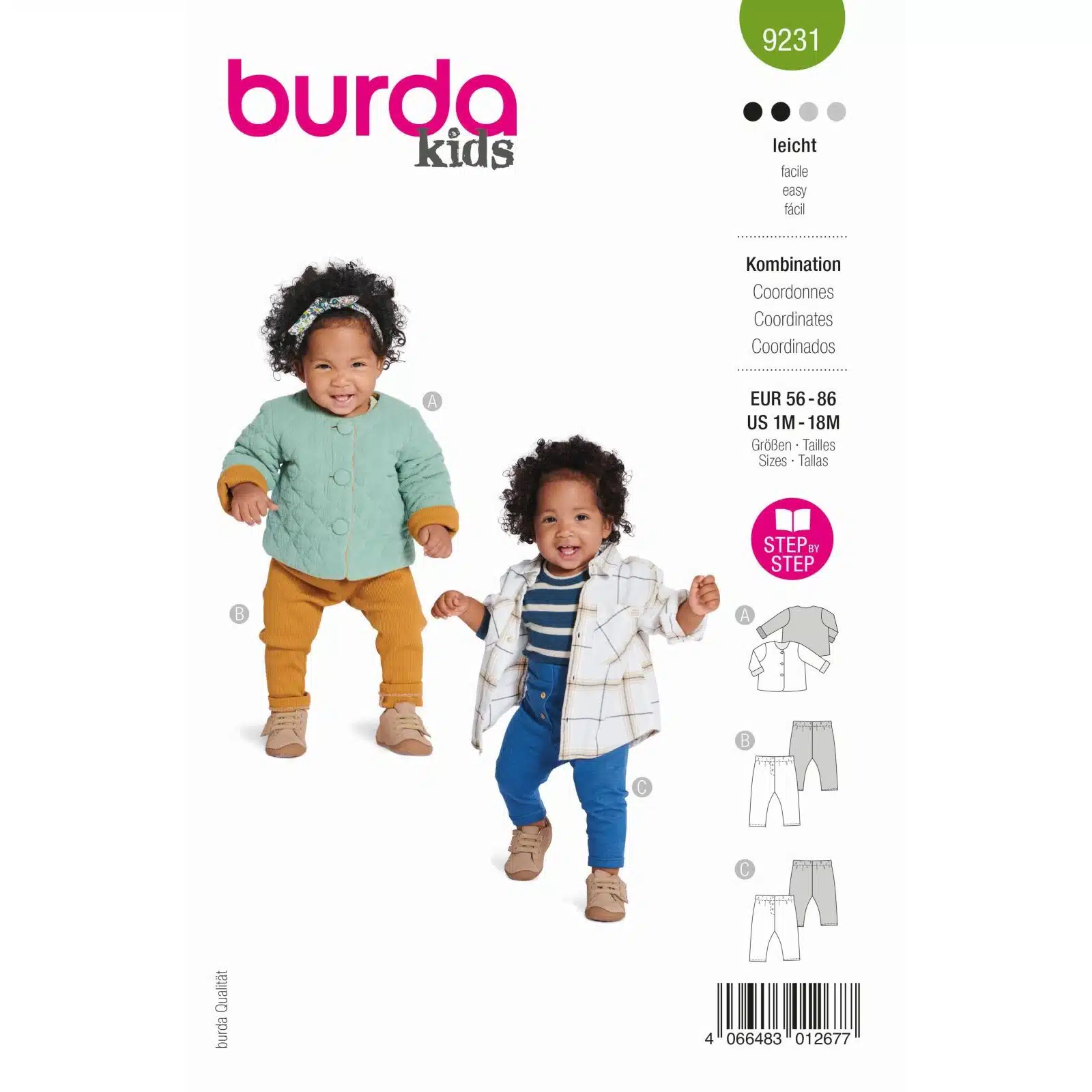 Burda Groen 9231 - Jasje en Broek in Variaties