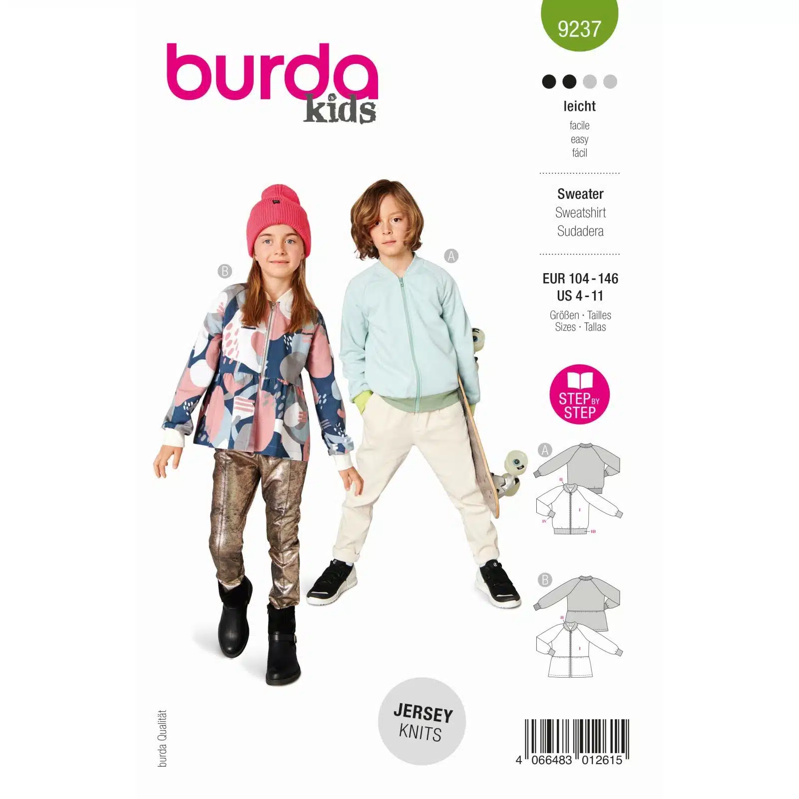 Burda Groen 9237 - Vest in Variaties