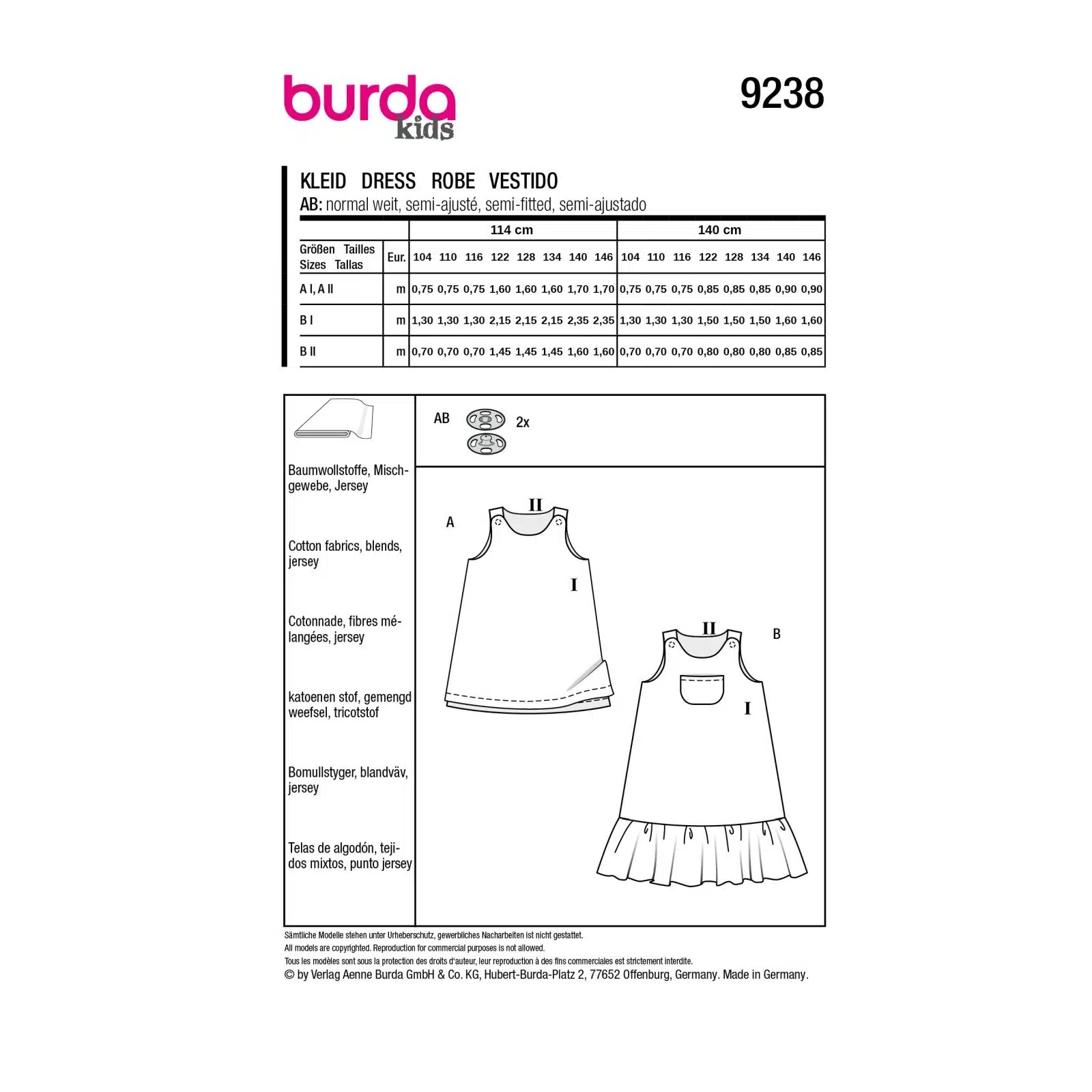 Burda Rood 9238 - Jurk in Variaties
