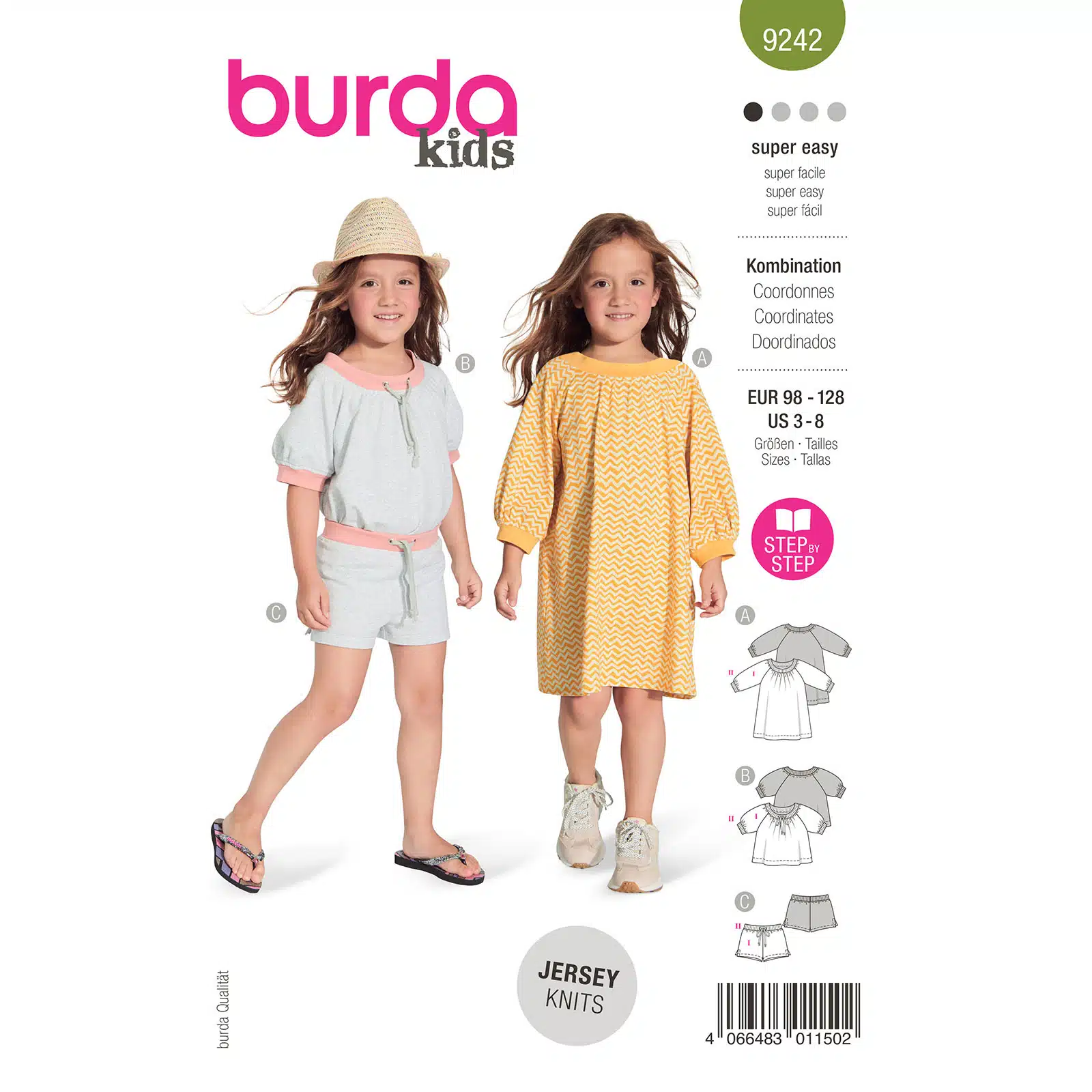Burda Groen 9242 - Shirt, Broek en Jurk