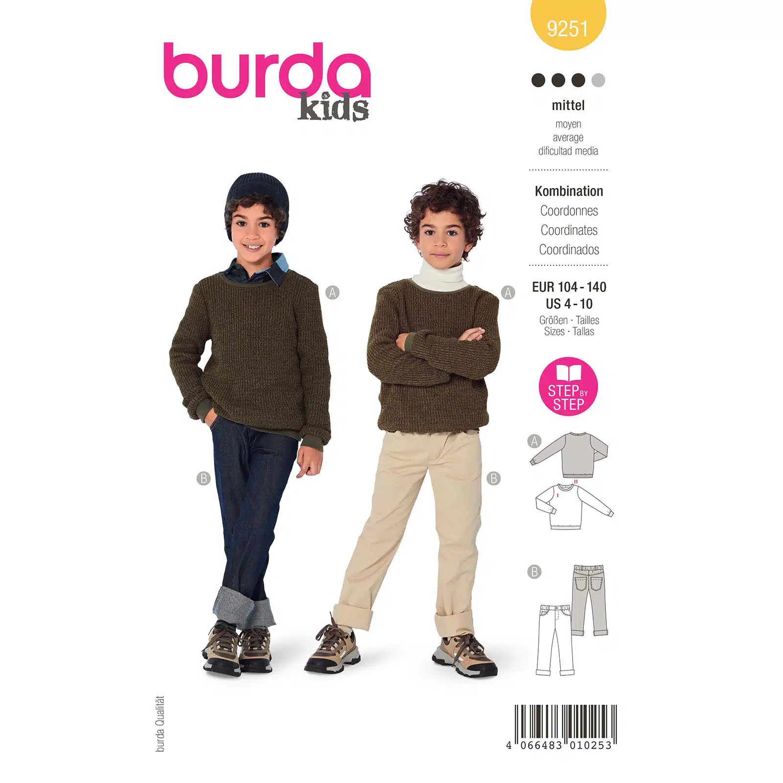 Burda Geel 9251 - Trui en Broek