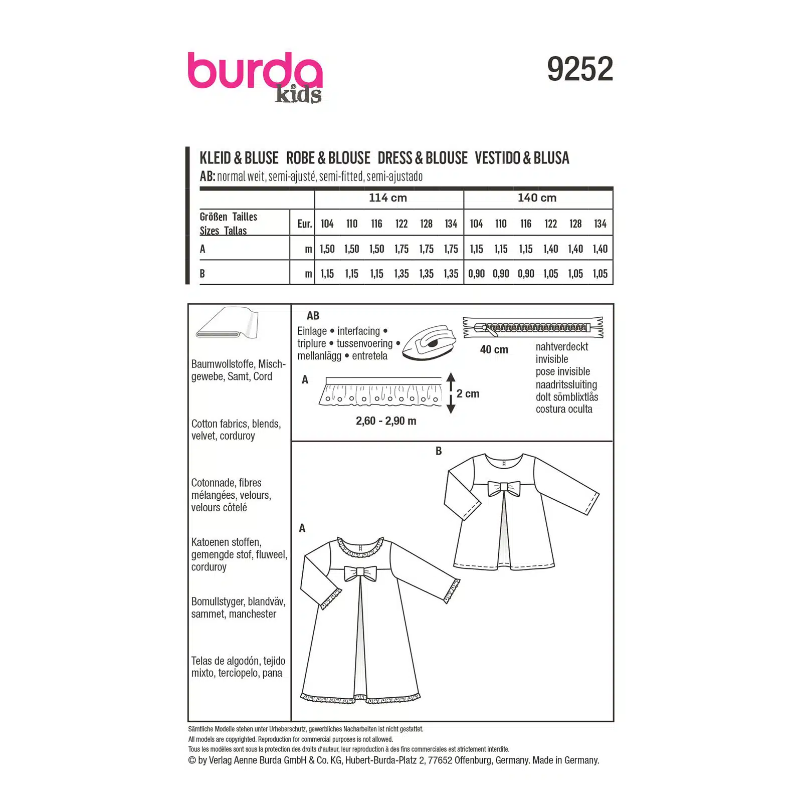 Burda Groen 9252 - Jurk en Blouse