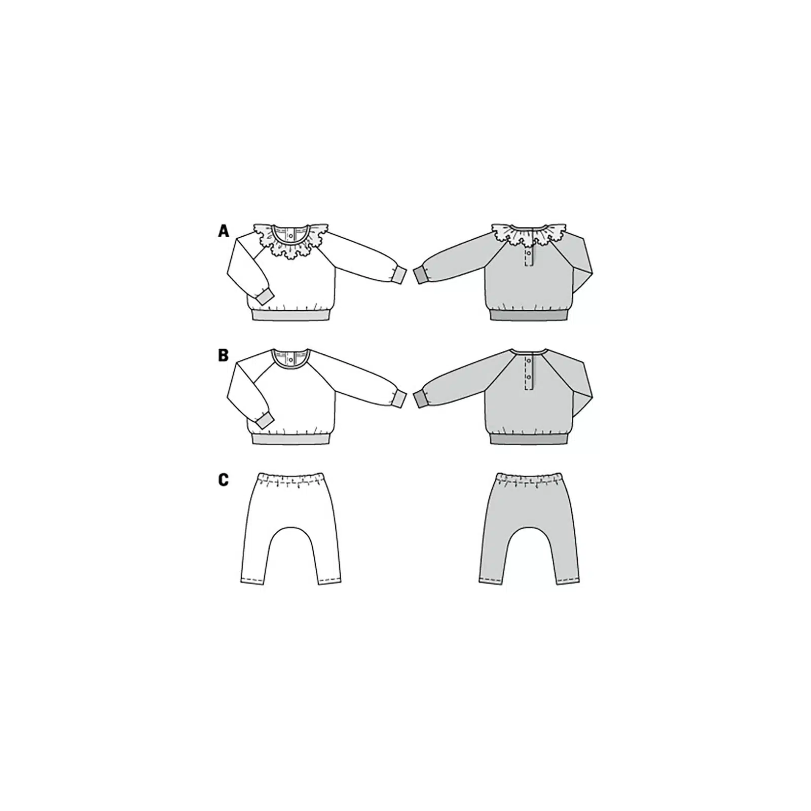 Burda Groen 9259 - Shirt en Broek in Variaties