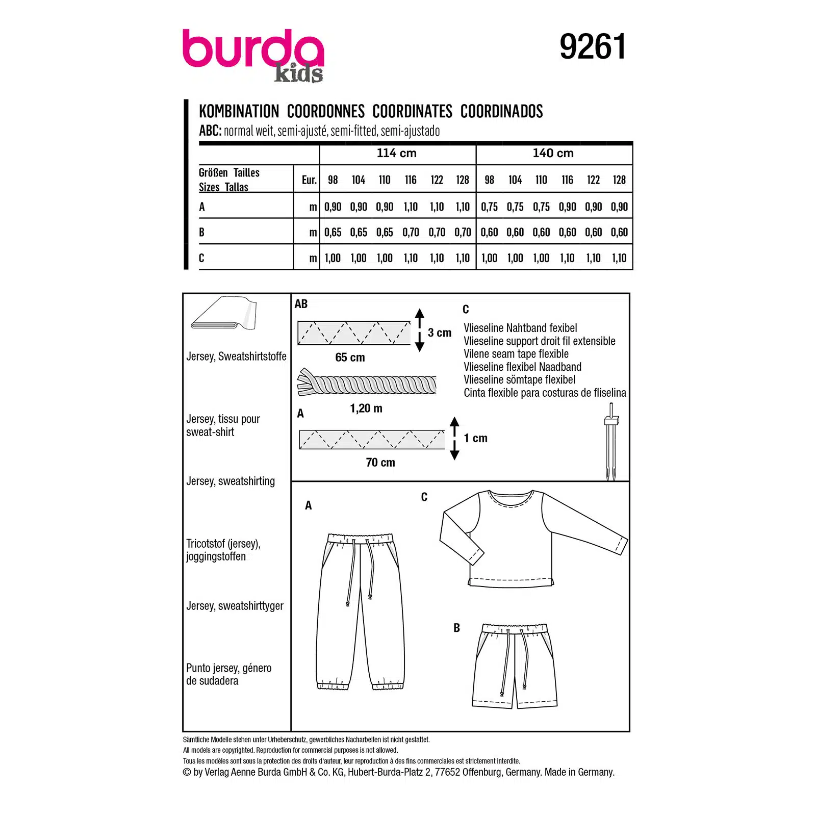 Burda Groen 9261 - Shirt en Broek in Variaties