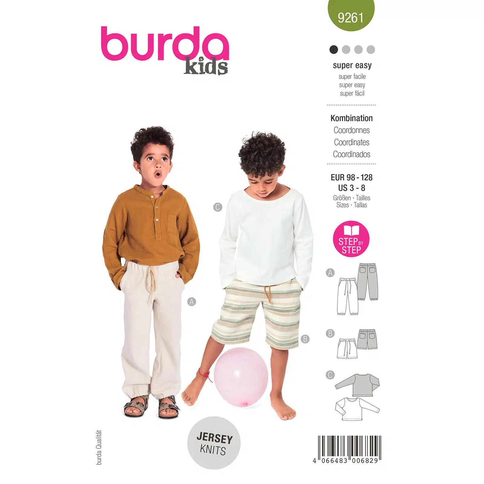 Burda Groen 9261 - Shirt en Broek in Variaties