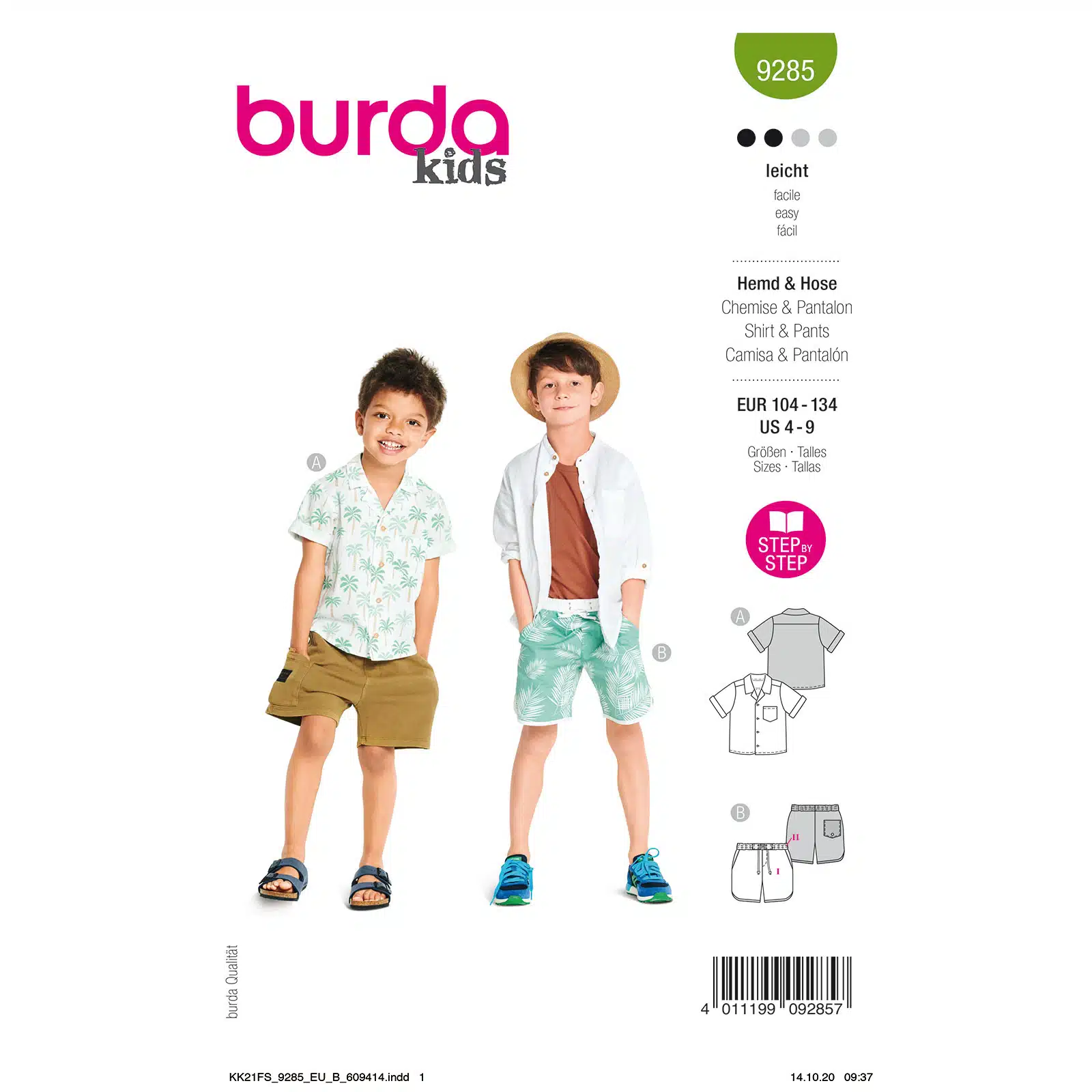 Burda Groen 9285 - Blouse en Broek