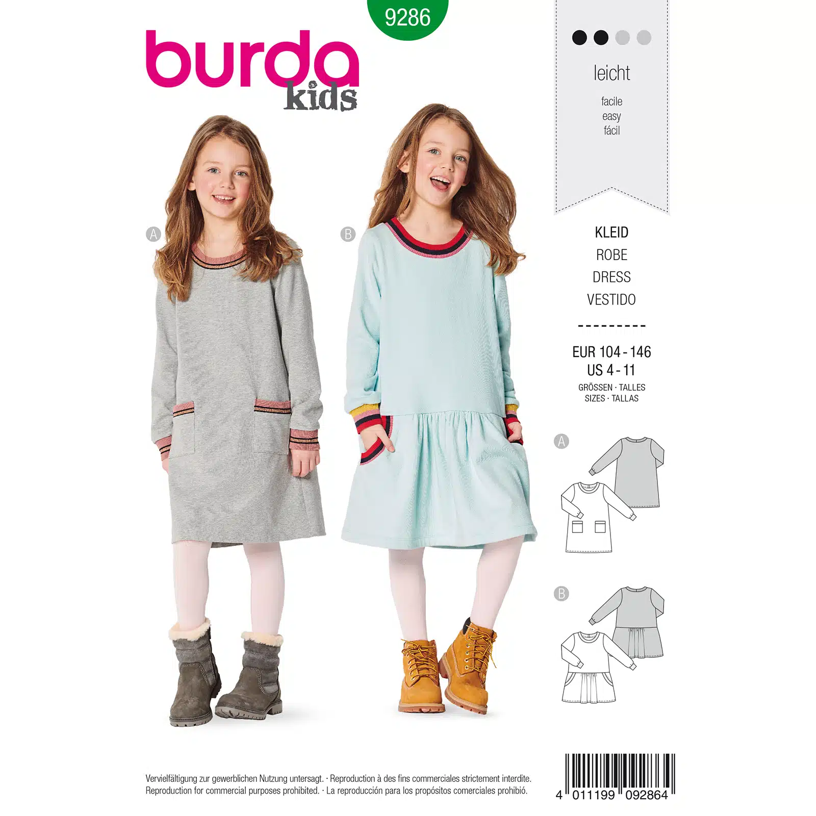 Burda Groen 9286 - Jurk in Variaties