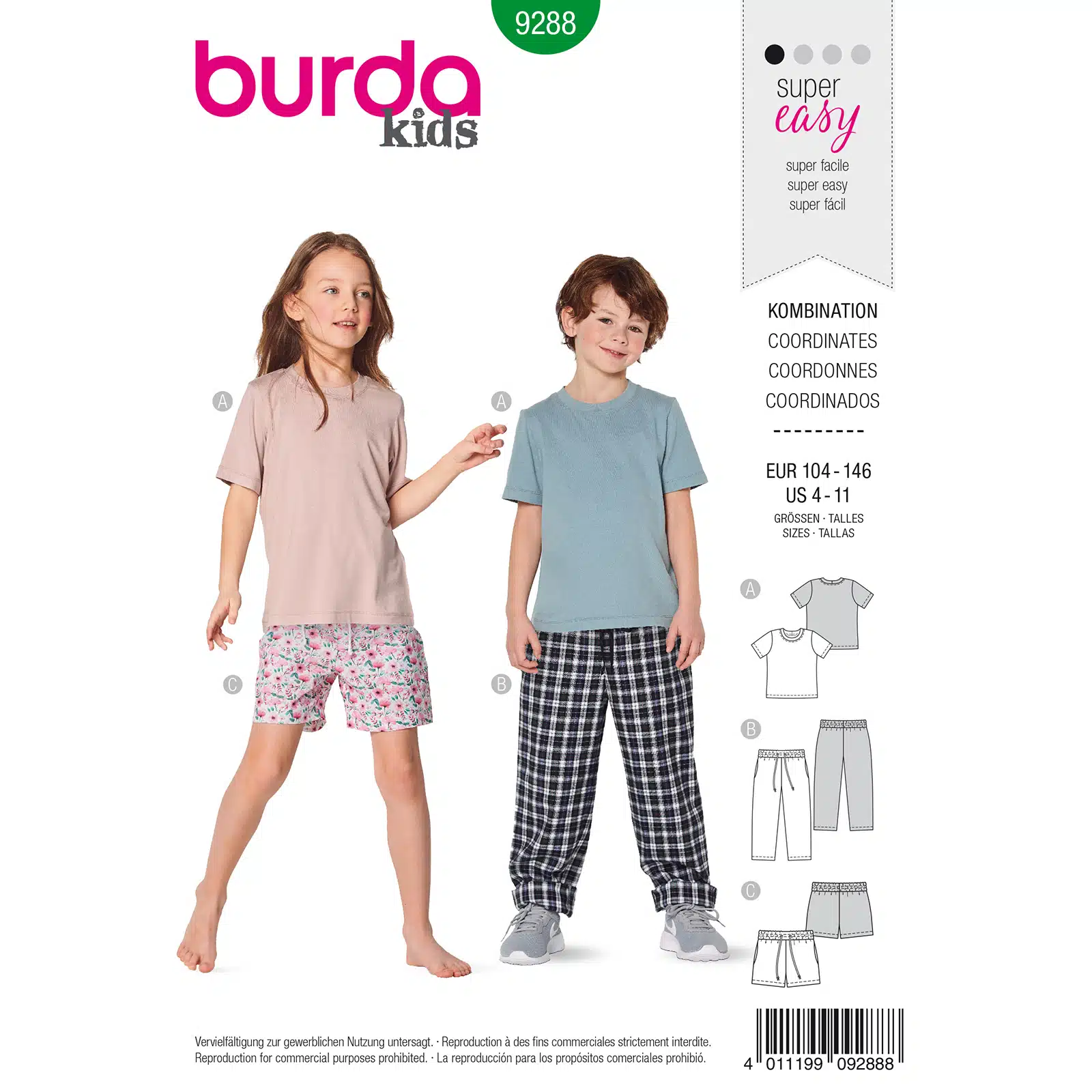 Burda Groen 9288 - Shirt en Broek in Variaties