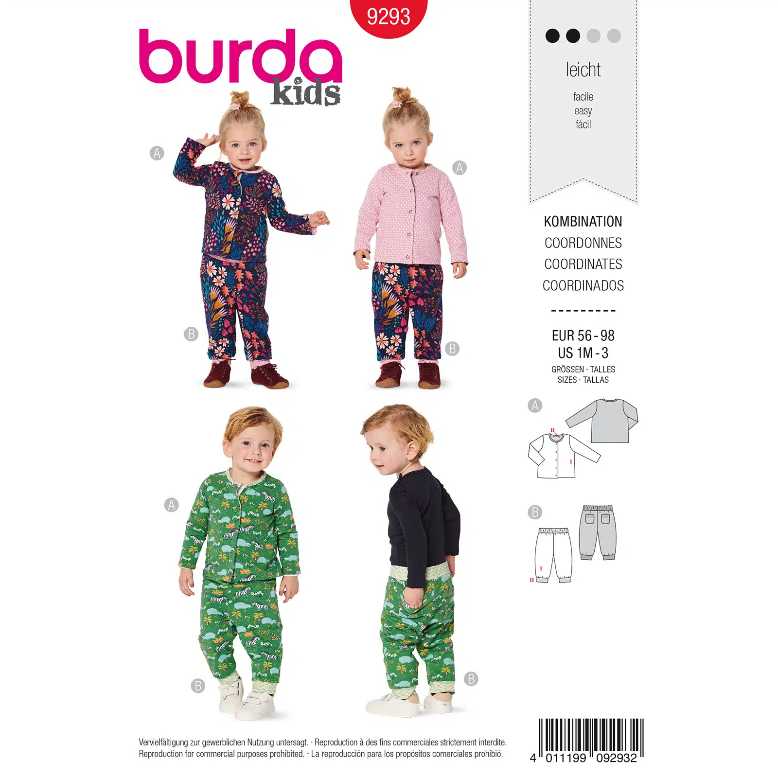 Burda Rood 9293 - Combinatie: Vest en Broek