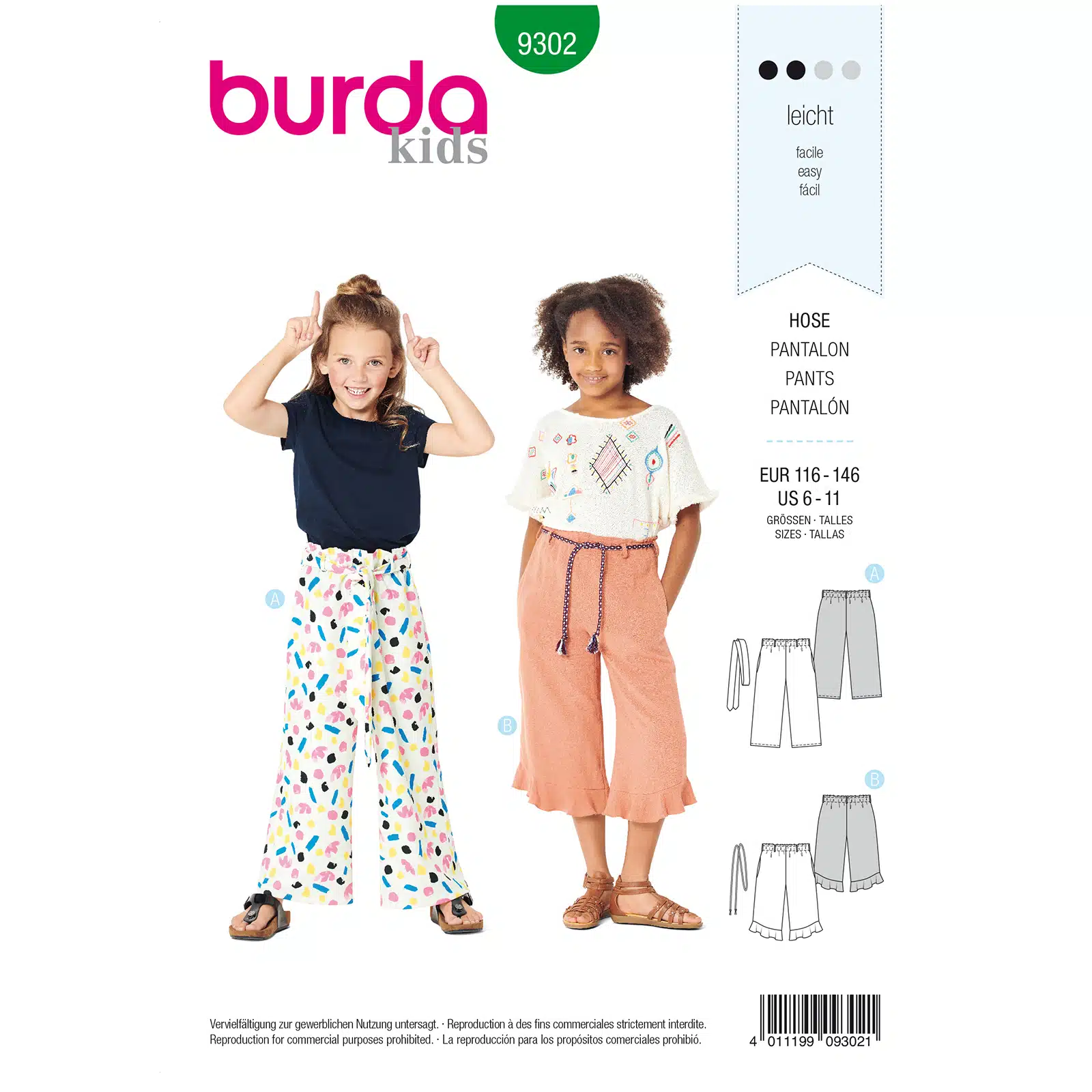 Burda Groen 9302 - Broek in Variaties