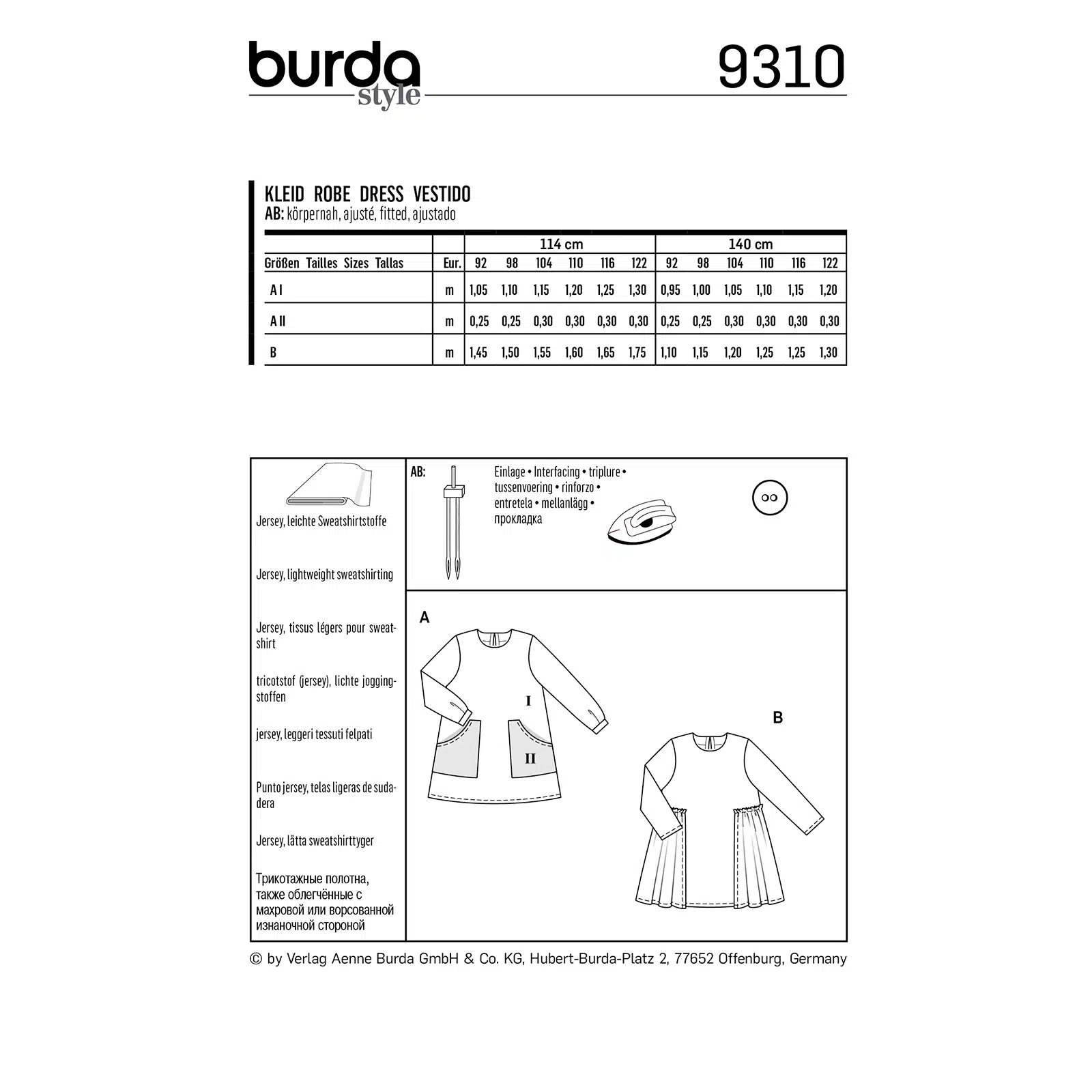 Burda Groen 9310 - Jurk in Variaties