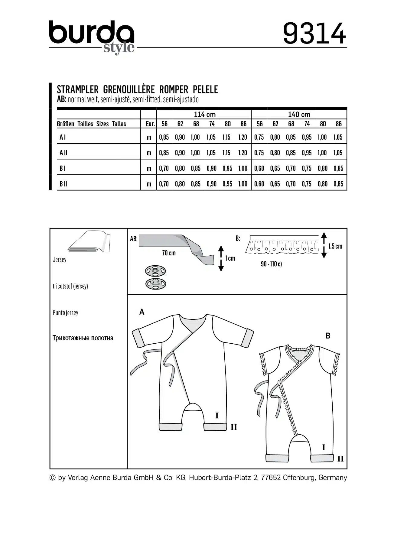 Burda Groen 9314 - Romper in Variaties