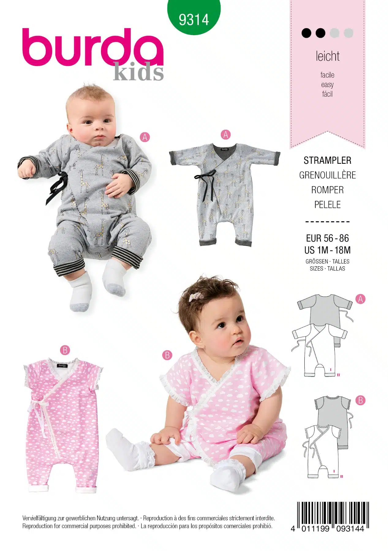Burda Groen 9314 - Romper in Variaties