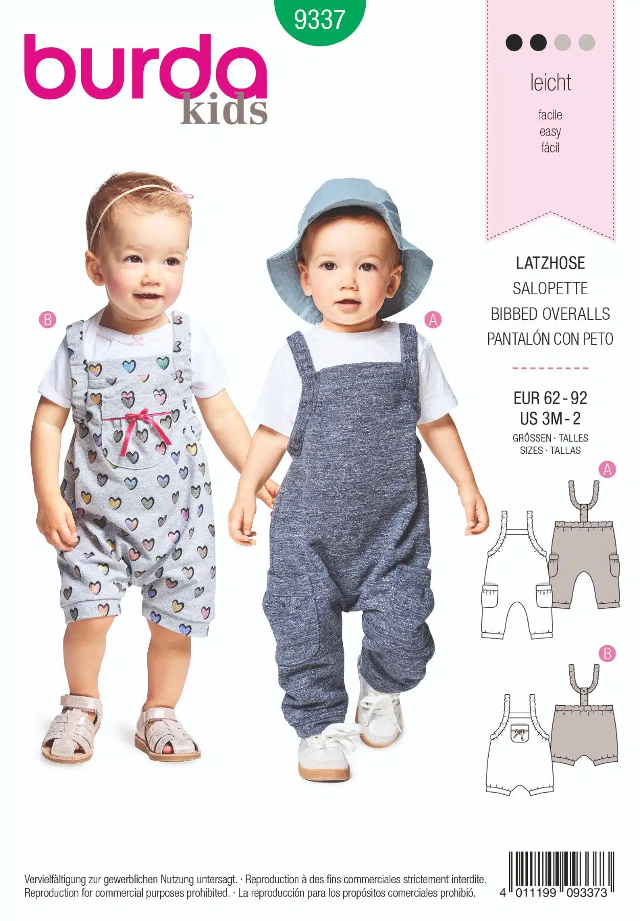 Burda Groen 9337 - Overall in variaties