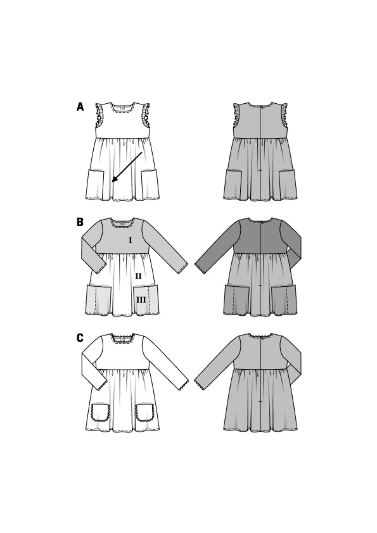 Burda Geel 9373 - Jurk in variaties