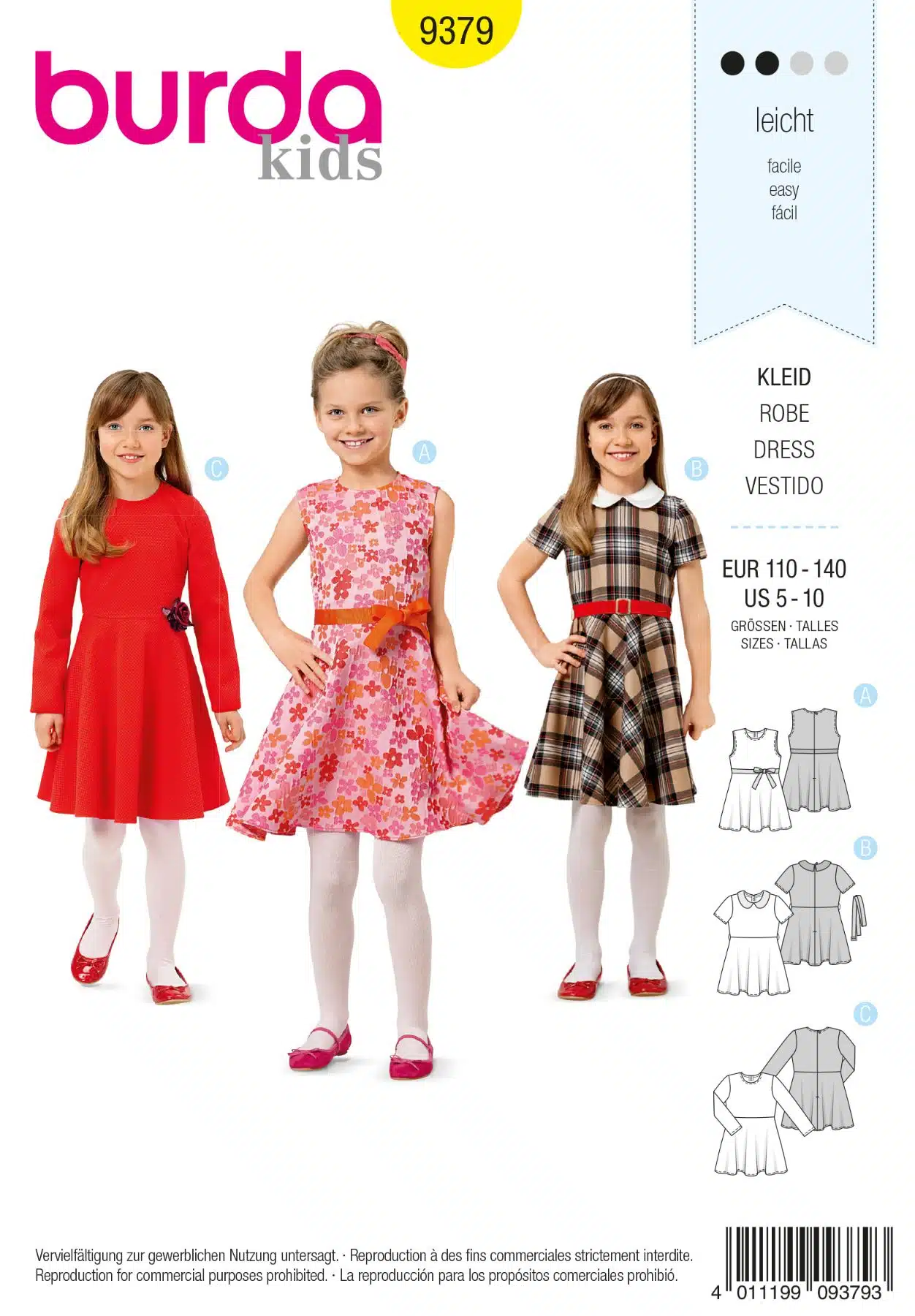 Burda Geel 9379 - Jurk in variaties