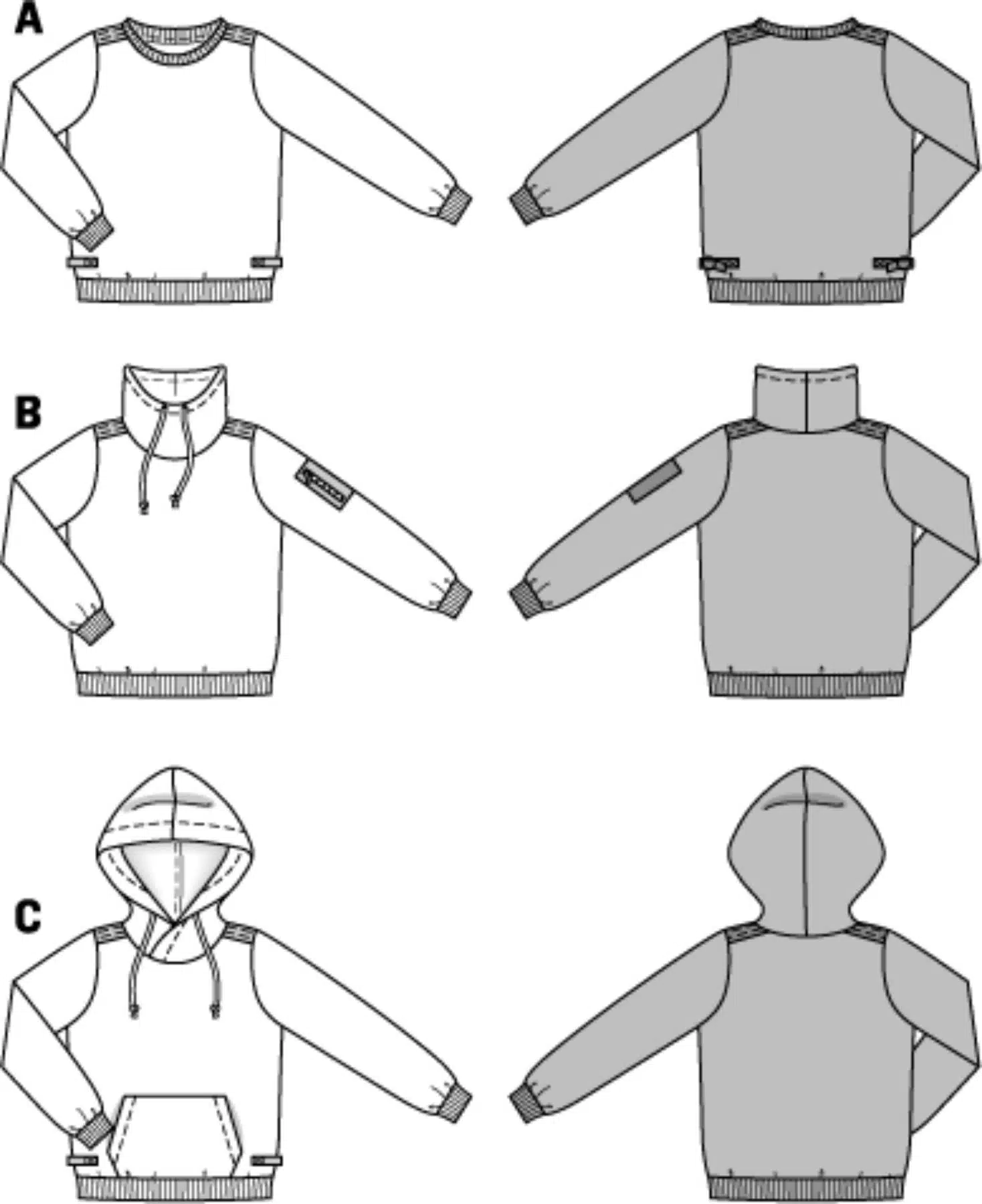 Burda Groen 9407 - Sweater in variaties