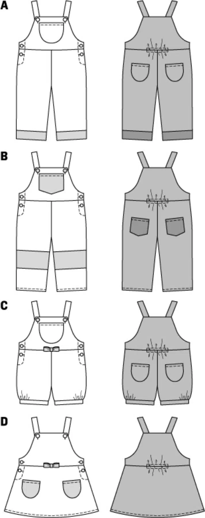 Burda Geel 9424 - Tuinbroek in variaties en jurk