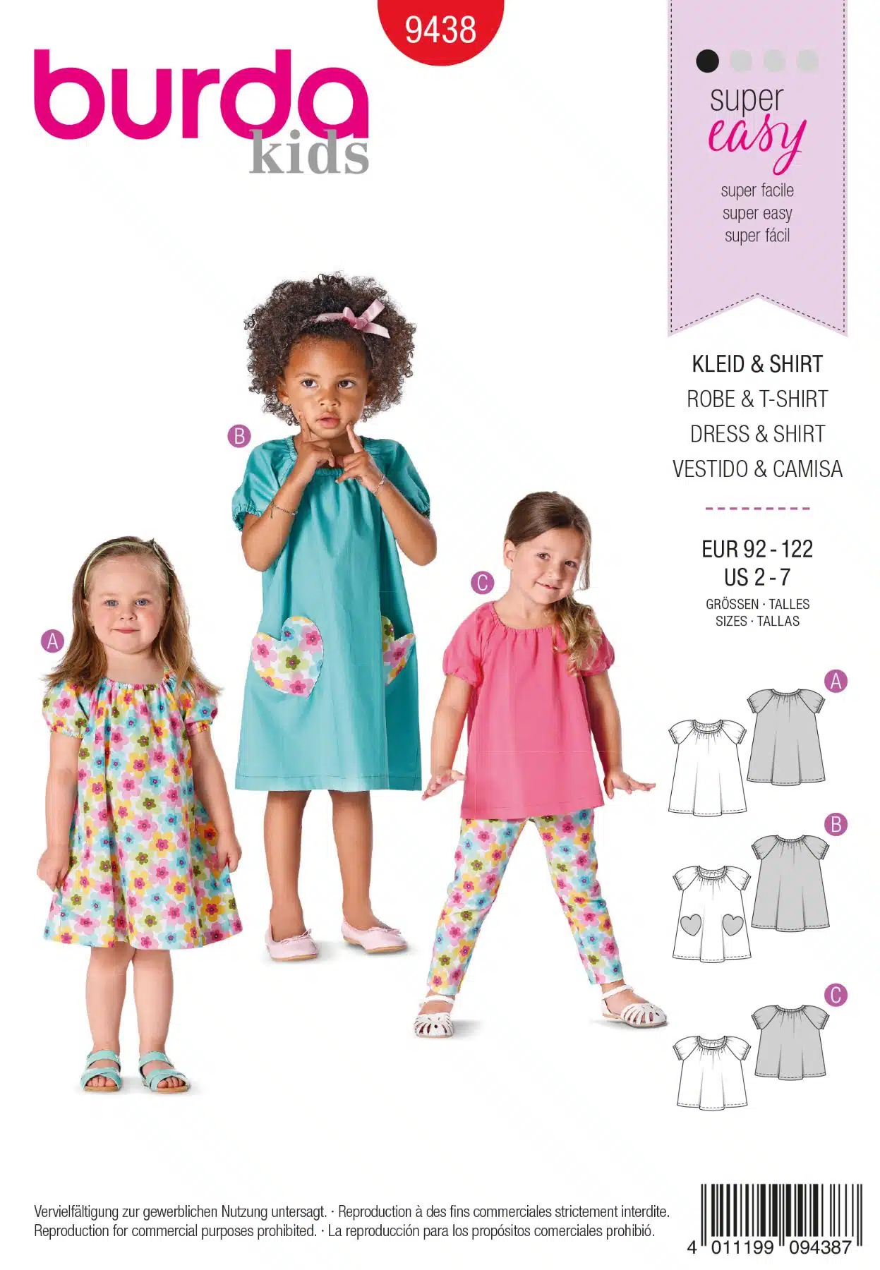 Burda Rood 9438 - Jurk in variaties en shirt