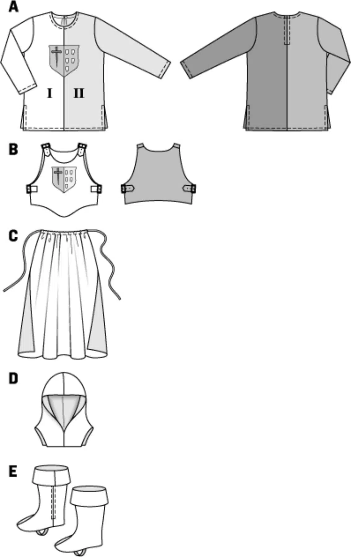 Burda Patroon 9446 - Ridder kostuum