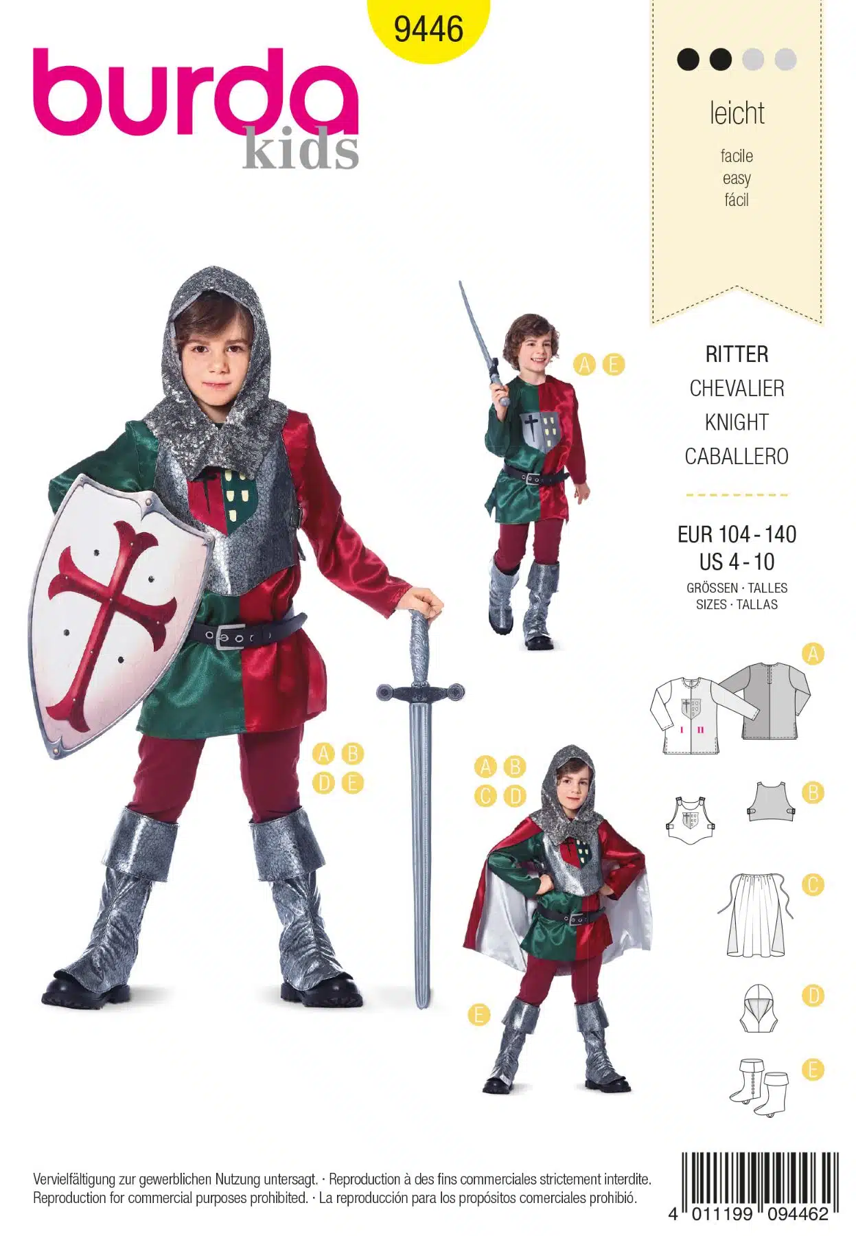 Burda Patroon 9446 - Ridder kostuum