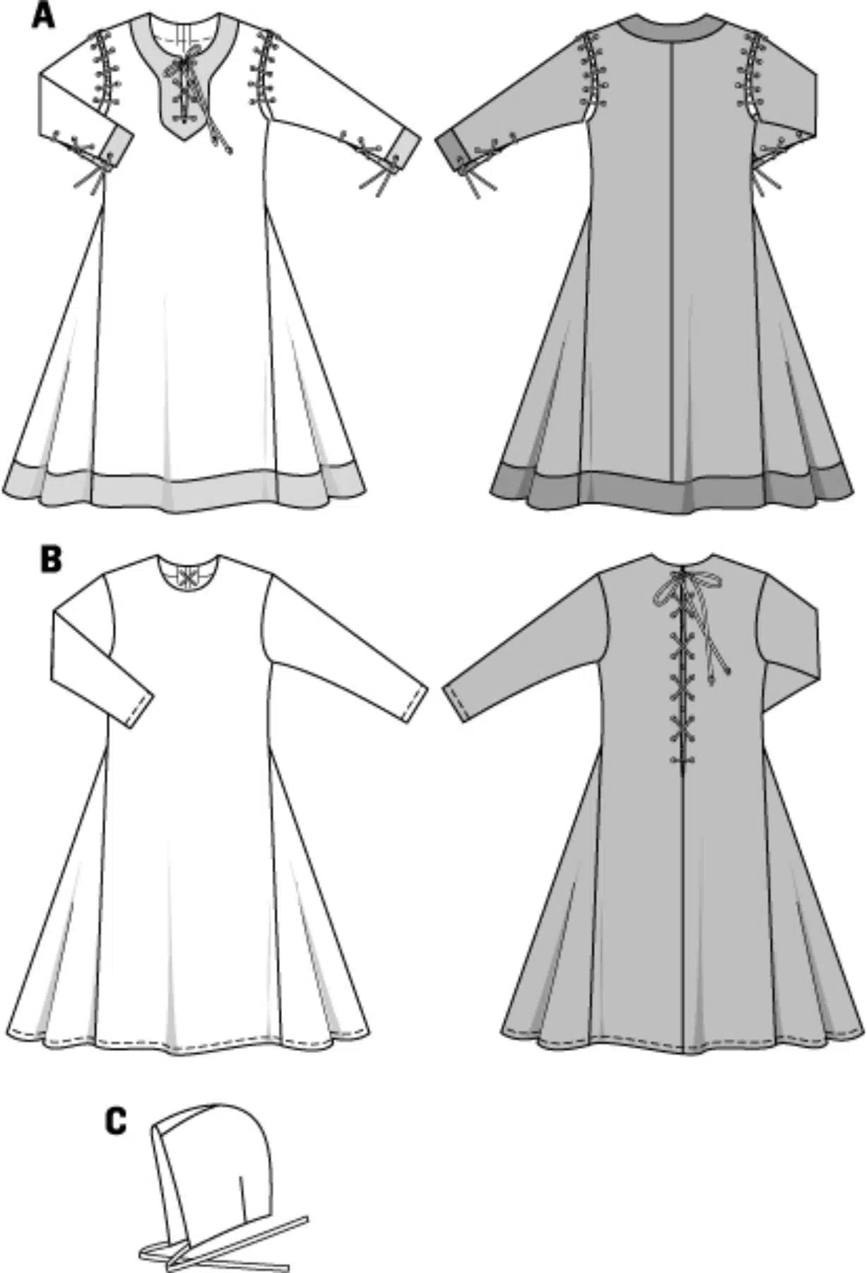 Burda Geel 9473 - Historische jurk