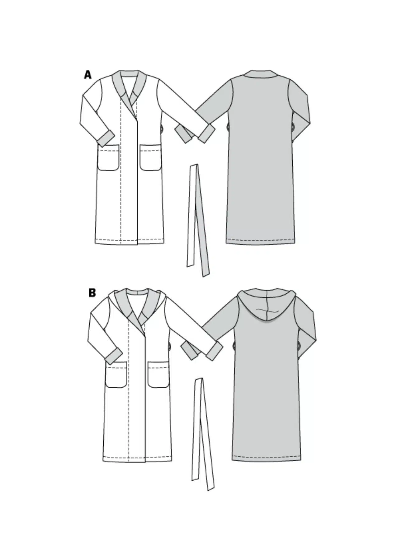 Burda Groen 9620 - Badjas in variaties