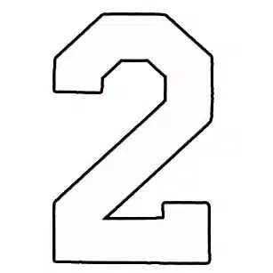 Flockcijfer 2 6cm