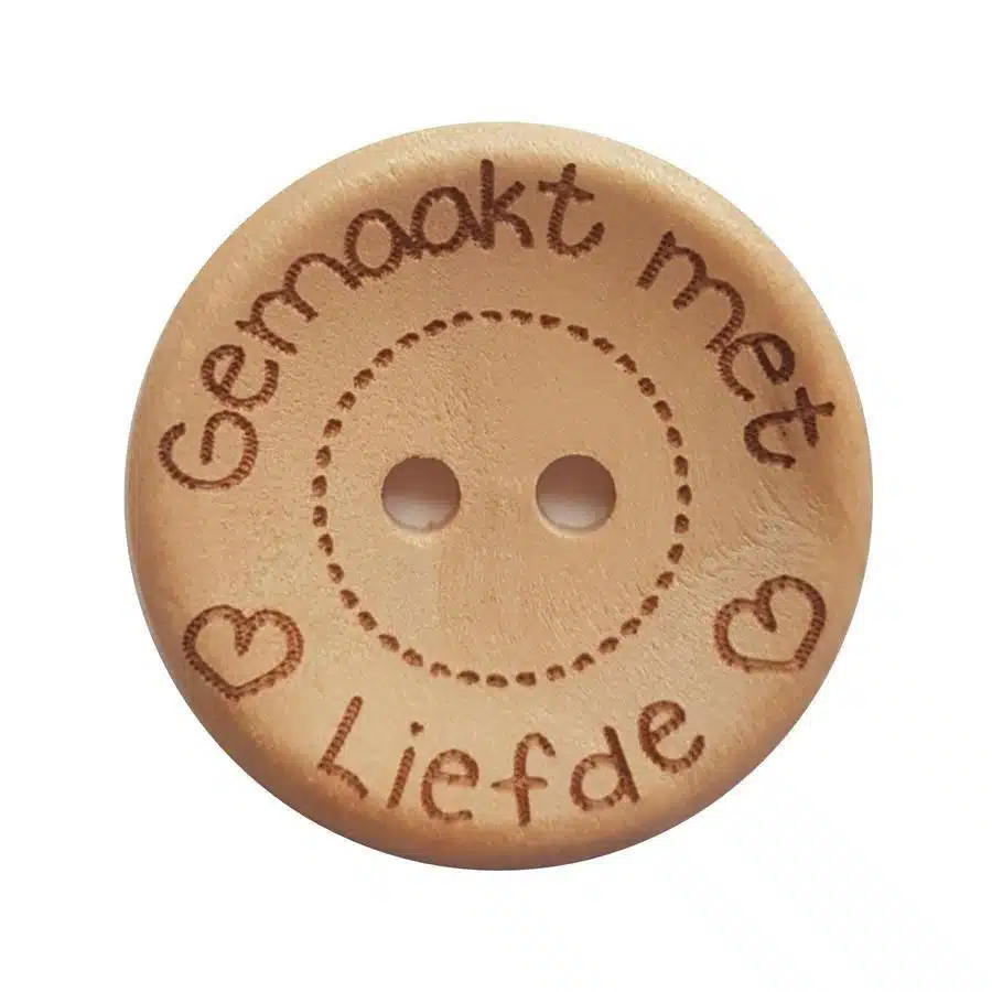 3st Knoop Hout Gemaakt met Liefde 25mm