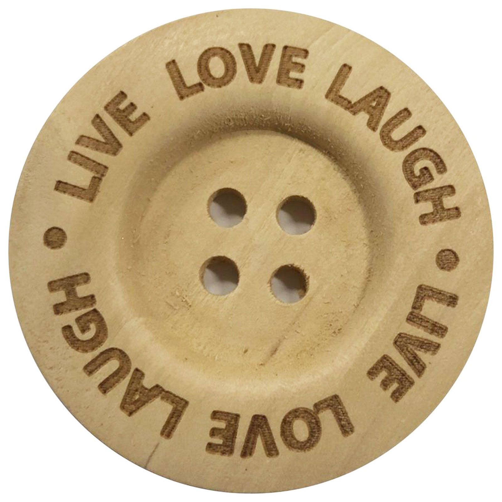 2st Knoop Hout Live Love Laugh 40mm