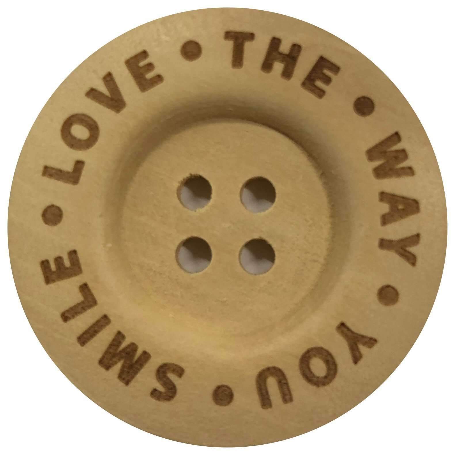 2st Knoop Hout Love the way you Smile 40mm
