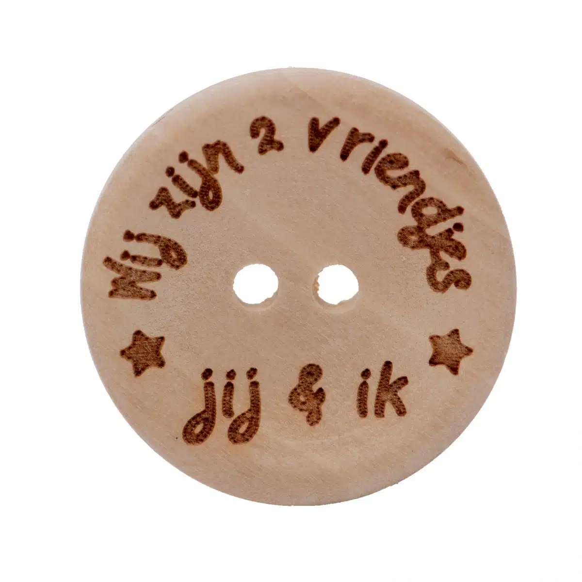 3st Knoop Hout Wij zijn 2 vriendjes 25mm