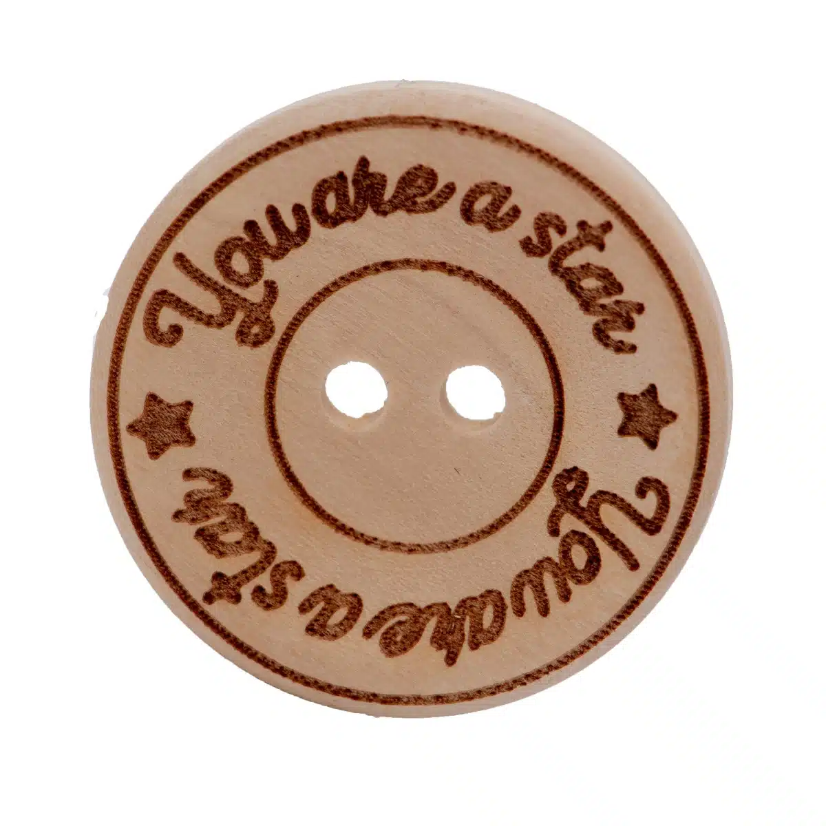 3st Knoop Hout You are a star 25mm