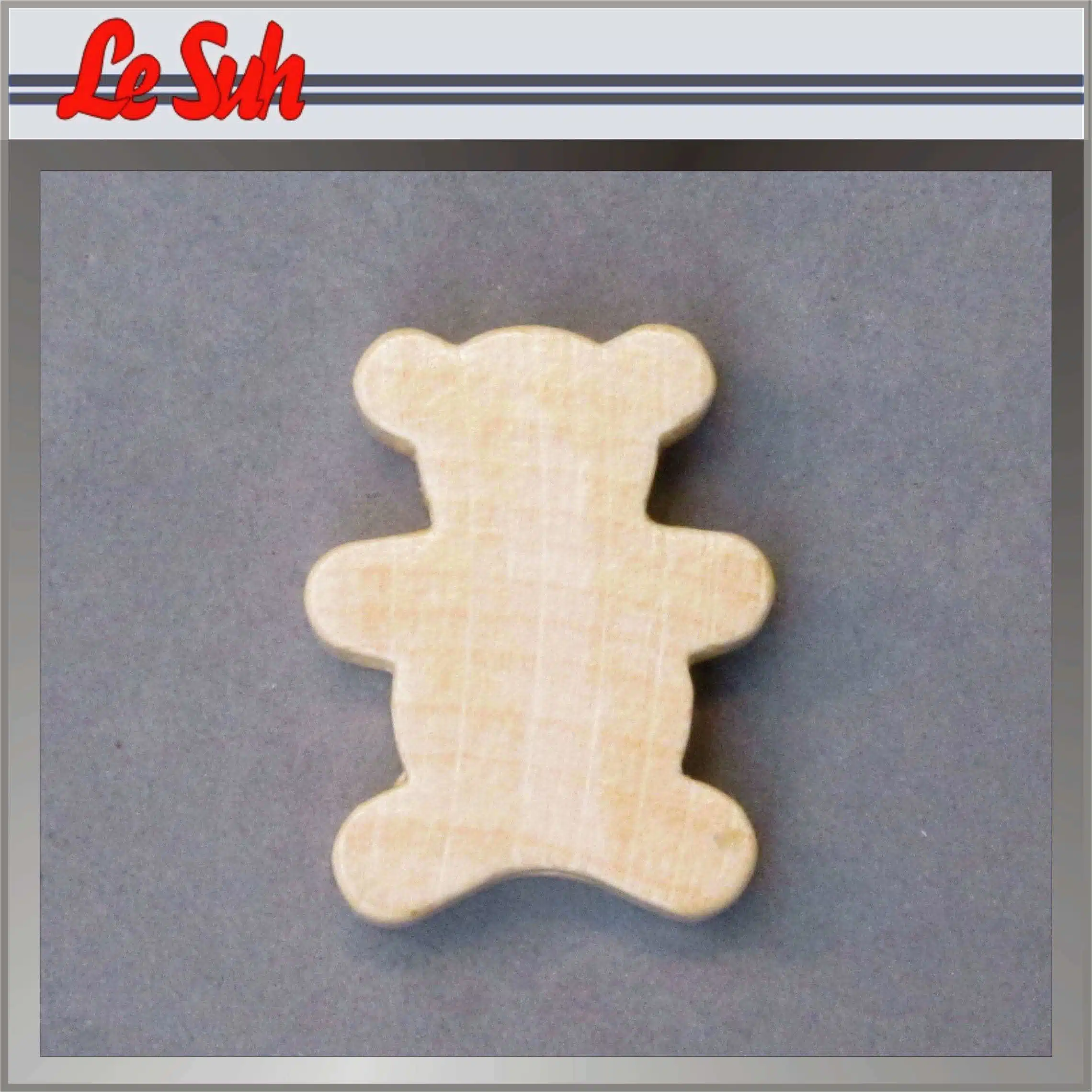 2st Houten Beer Naturel 22x28mm (7mm)