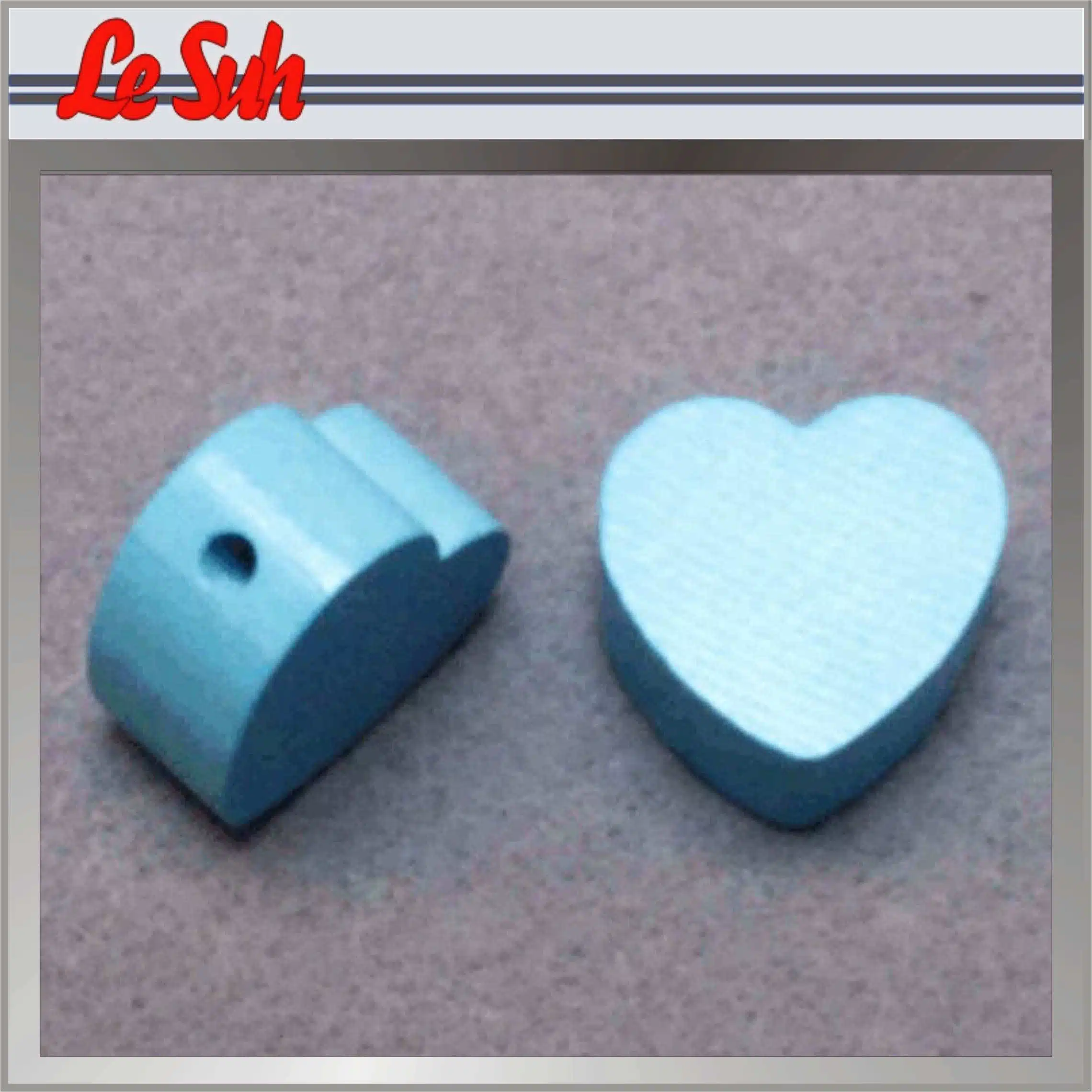 5st Houten Hart Blauw 20x18mm (8mm)