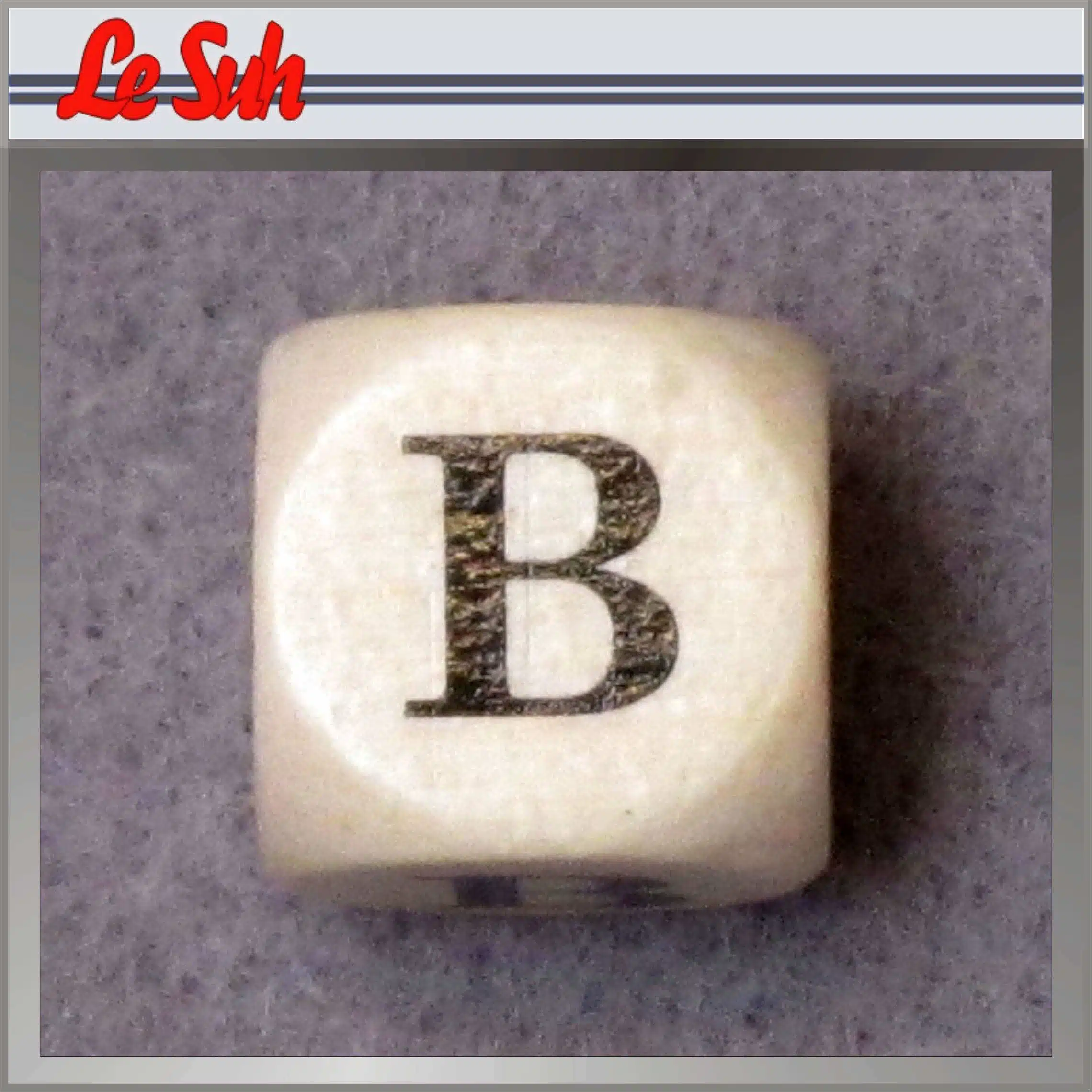 Kraal;Letter Dobbelsteen Naturel-B 10mm