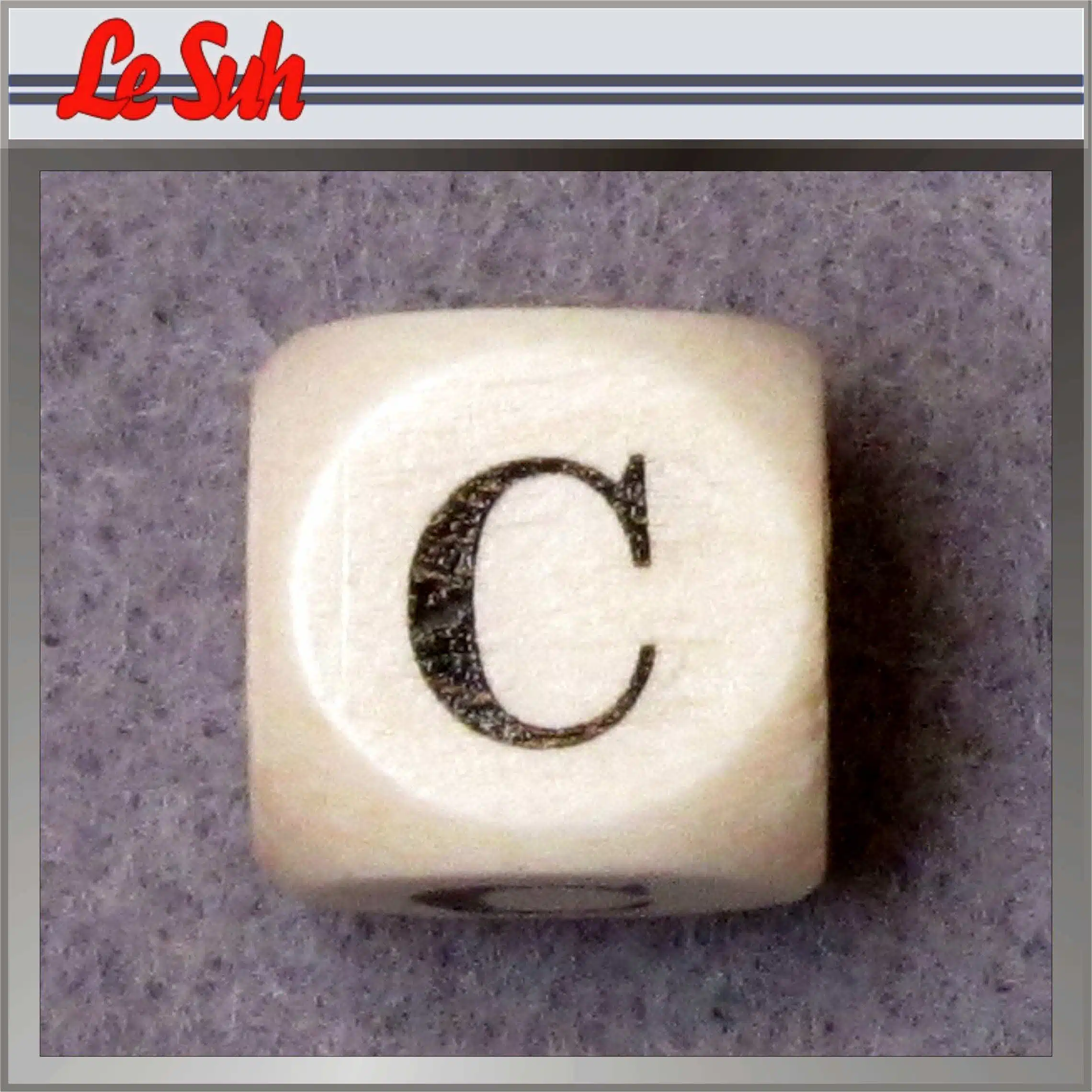 Kraal;Letter Dobbelsteen Naturel-C 10mm