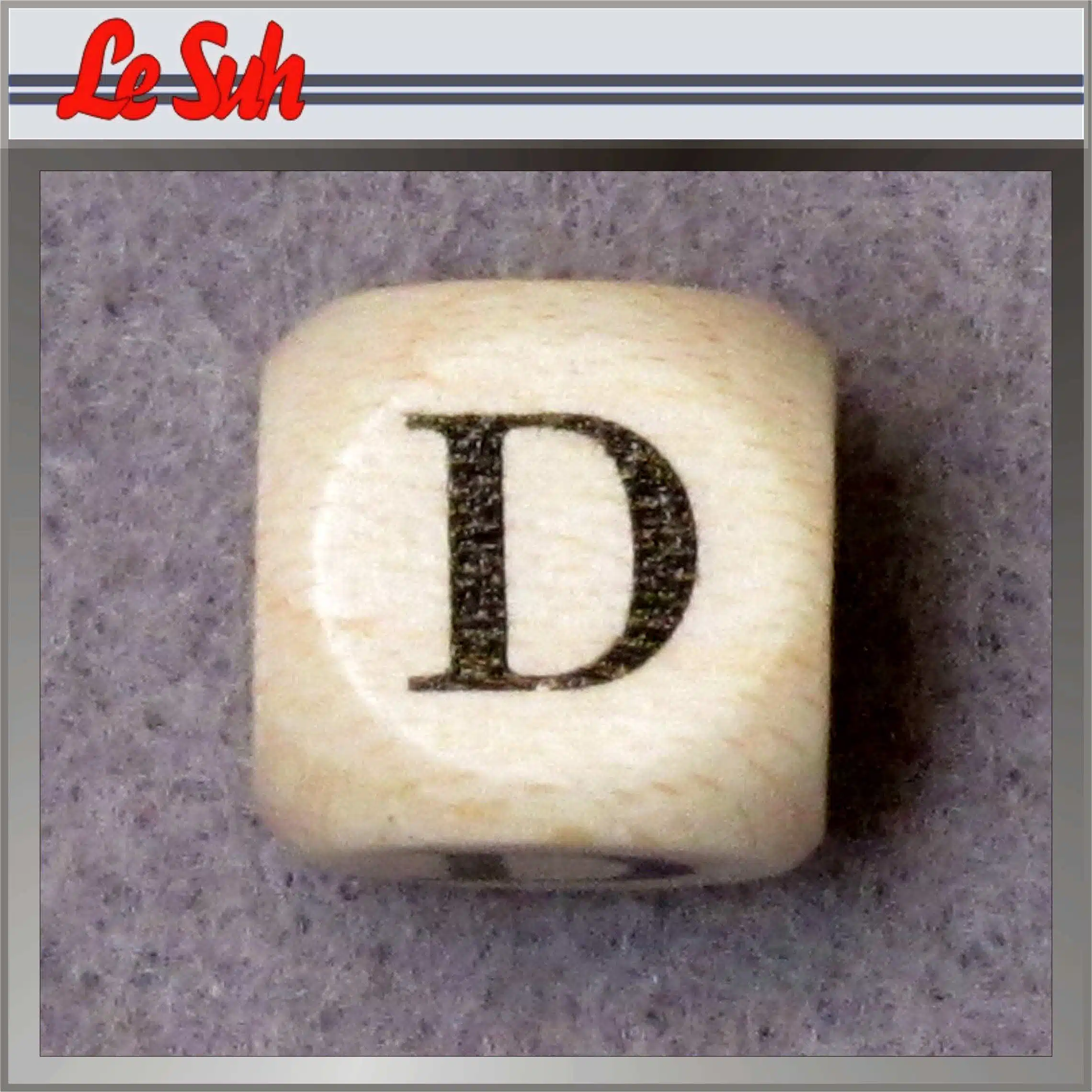 Kraal;Letter Dobbelsteen Naturel-D 10mm