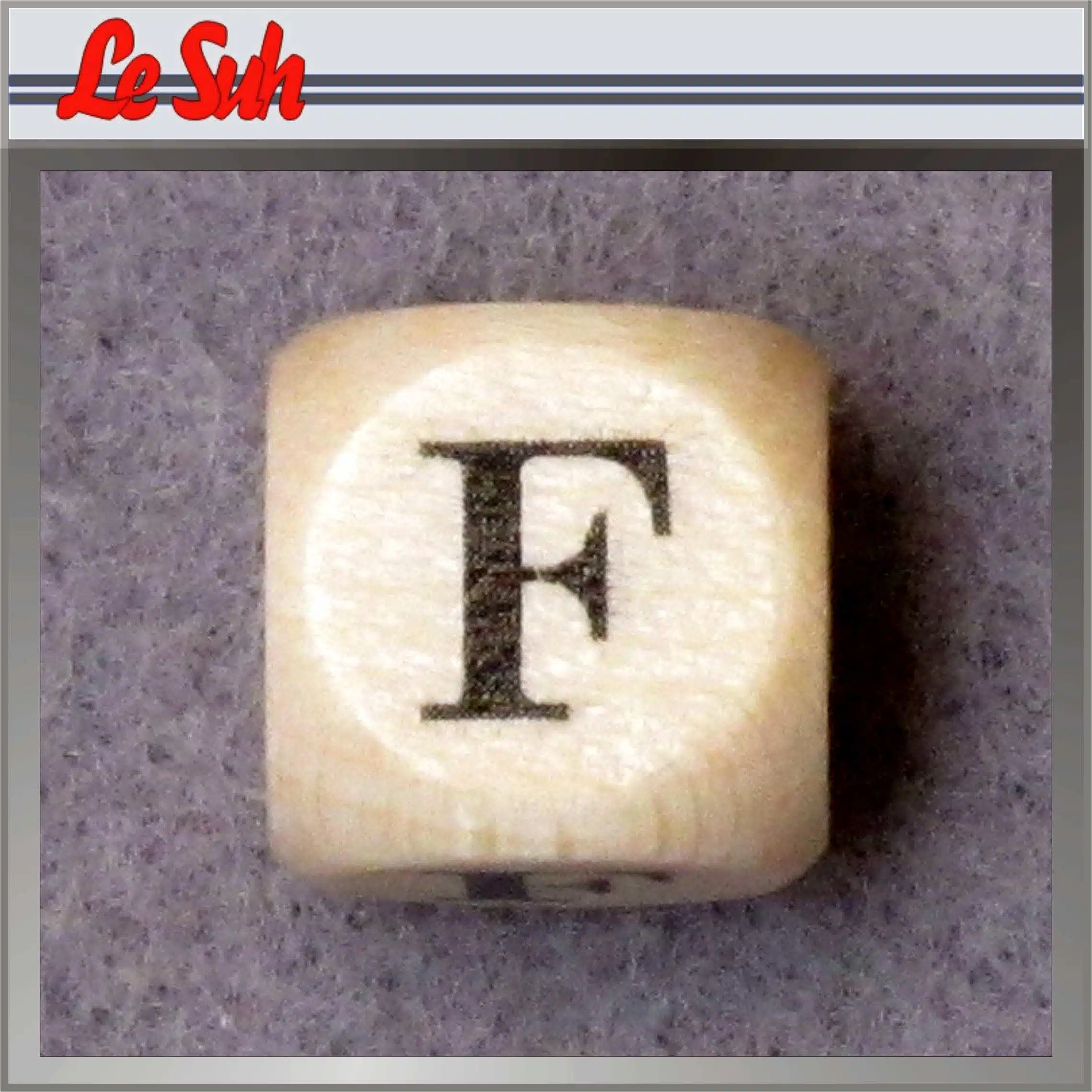 Kraal;Letter Dobbelsteen Naturel-F 10mm