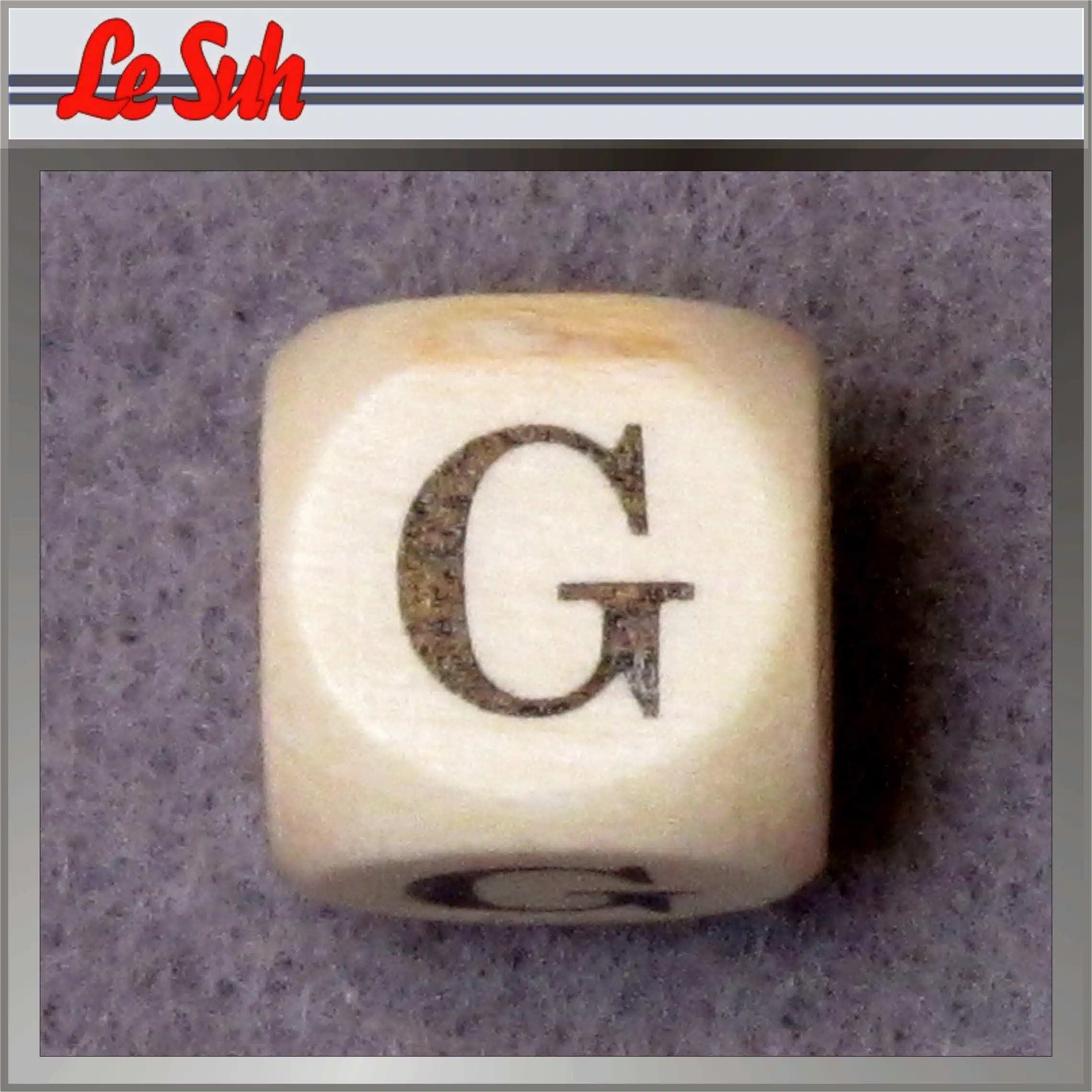 Kraal;Letter Dobbelsteen Naturel-G 10mm