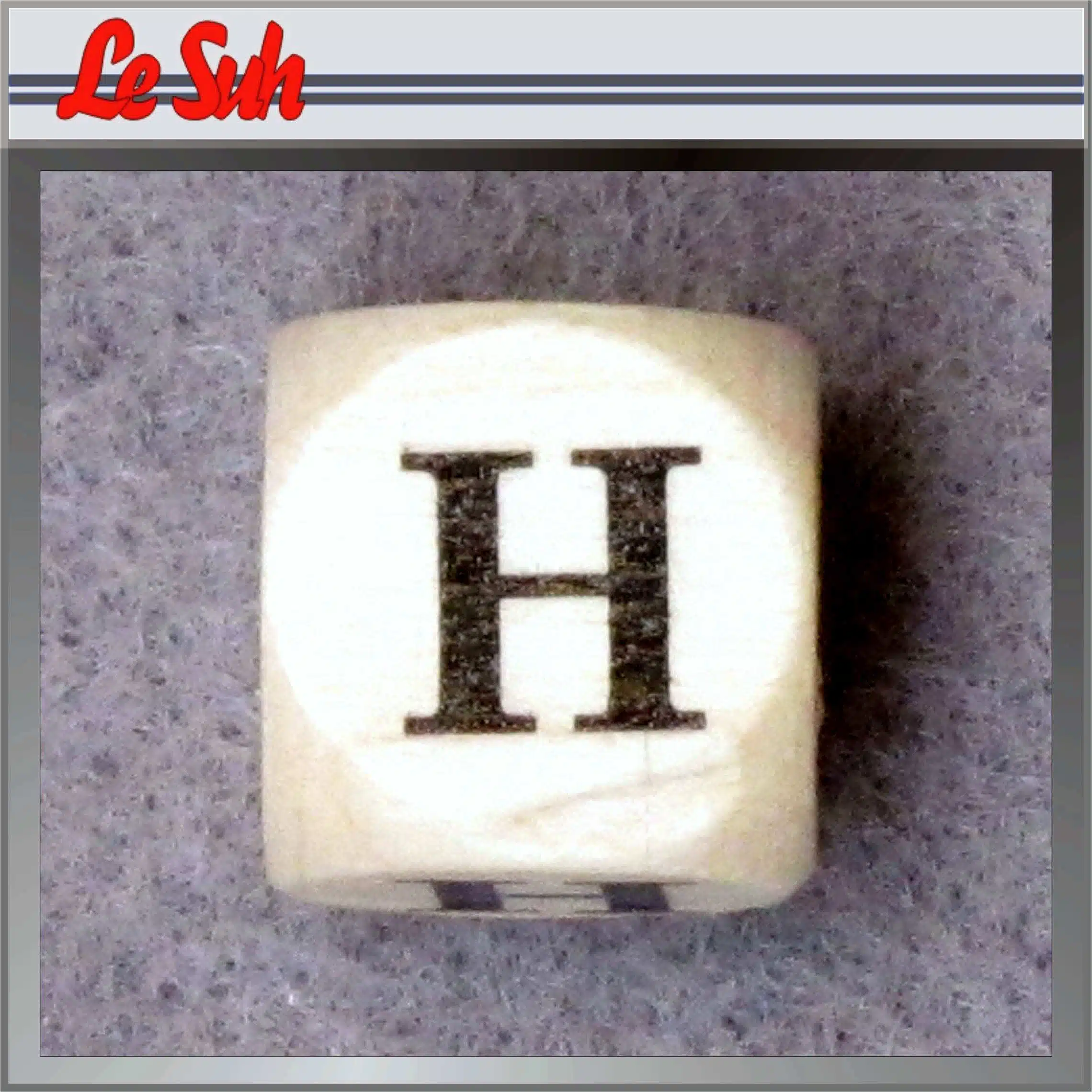 Kraal;Letter Dobbelsteen Naturel-H 10mm