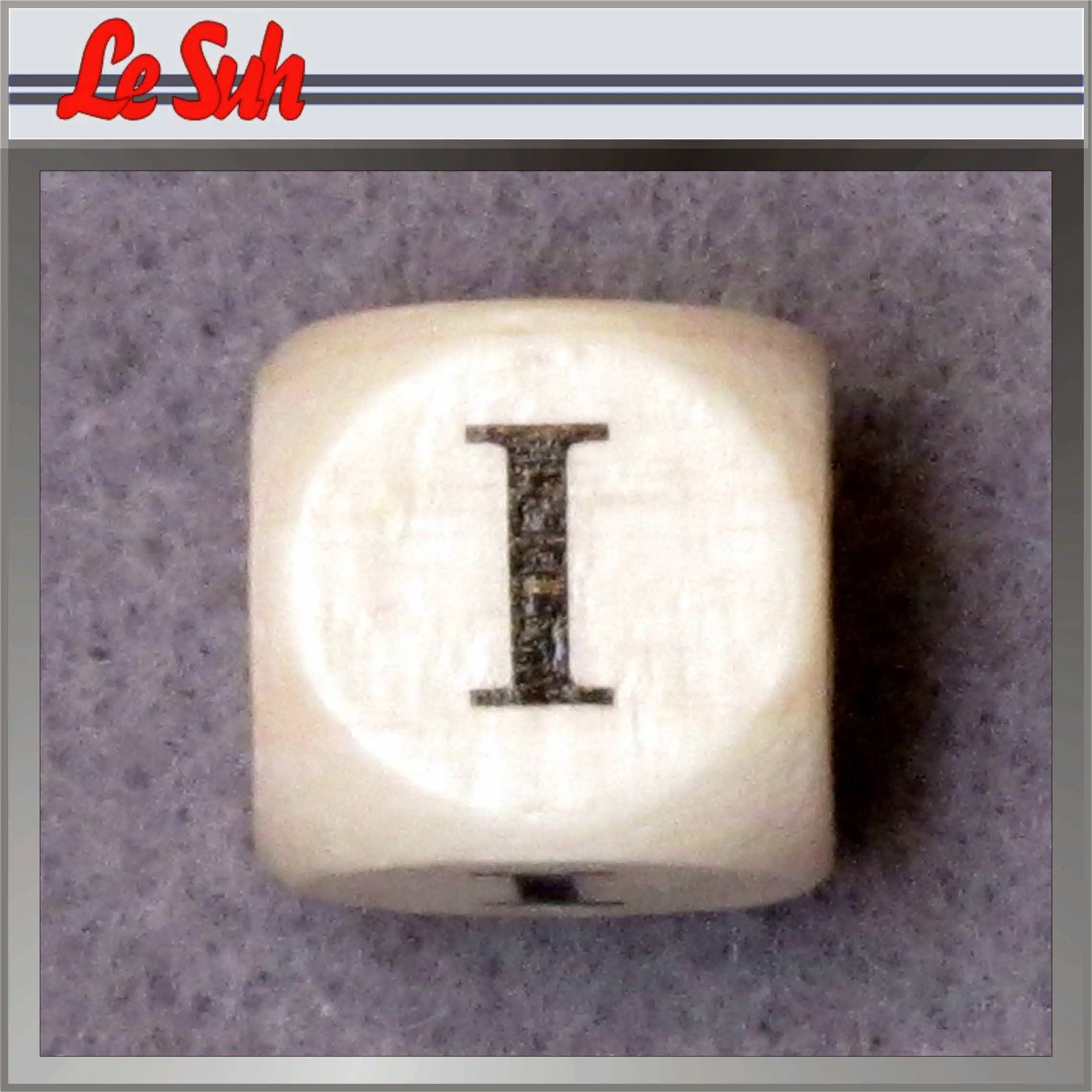 Kraal;Letter Dobbelsteen Naturel-I 10mm